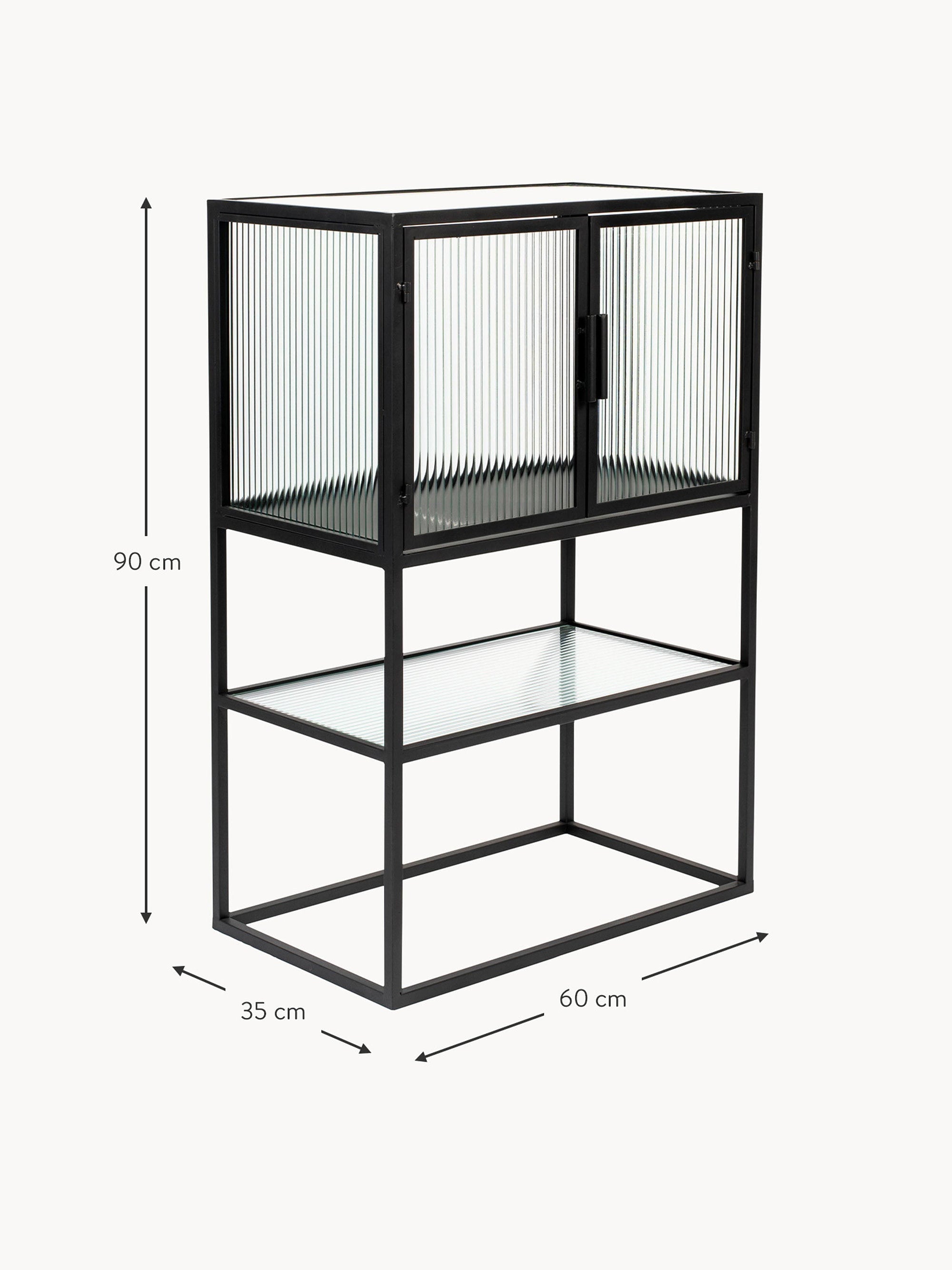 Boli Highboard with Grooved Glass