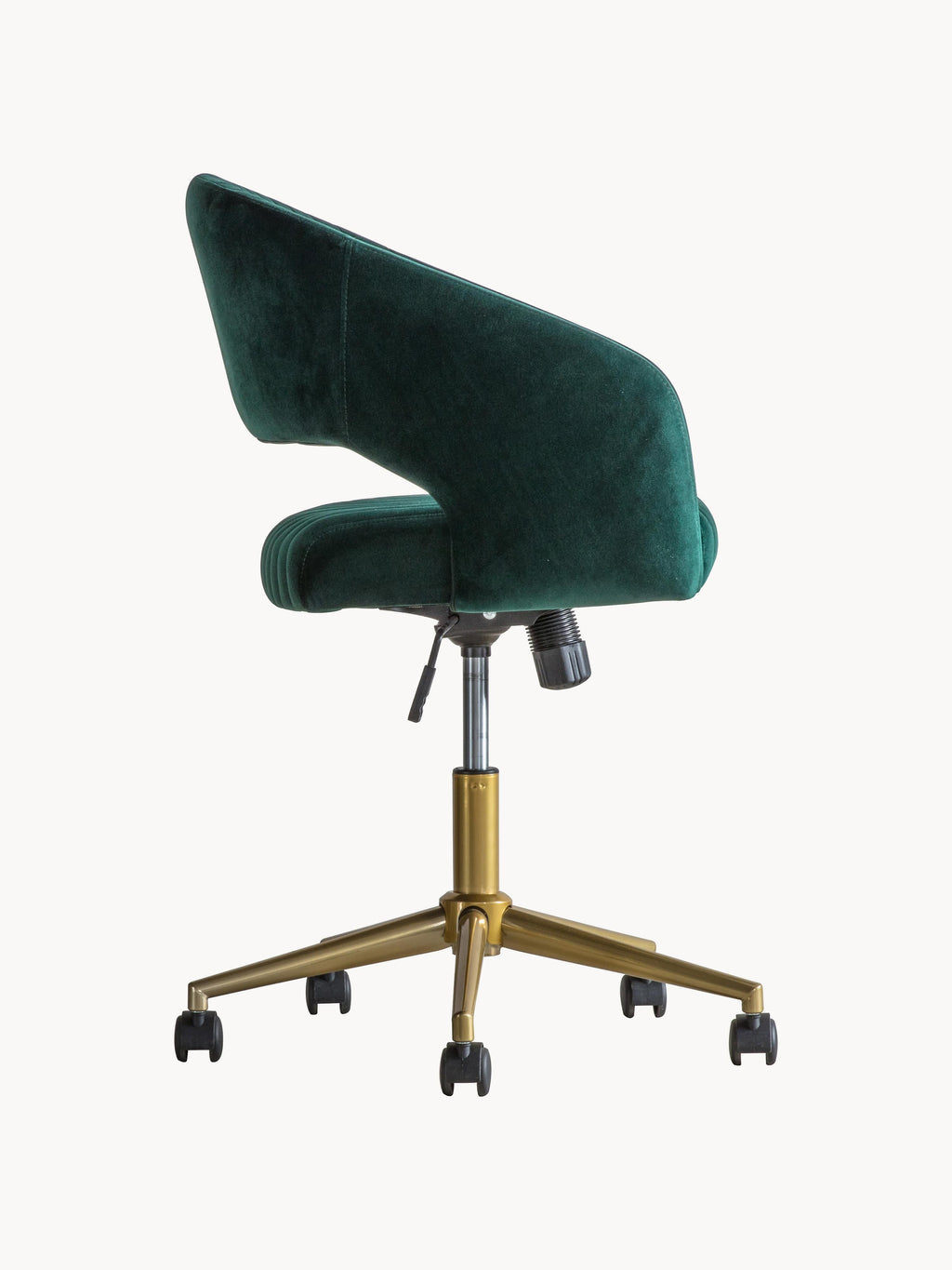 Murray Velvet Desk Chair, Height-adjustable