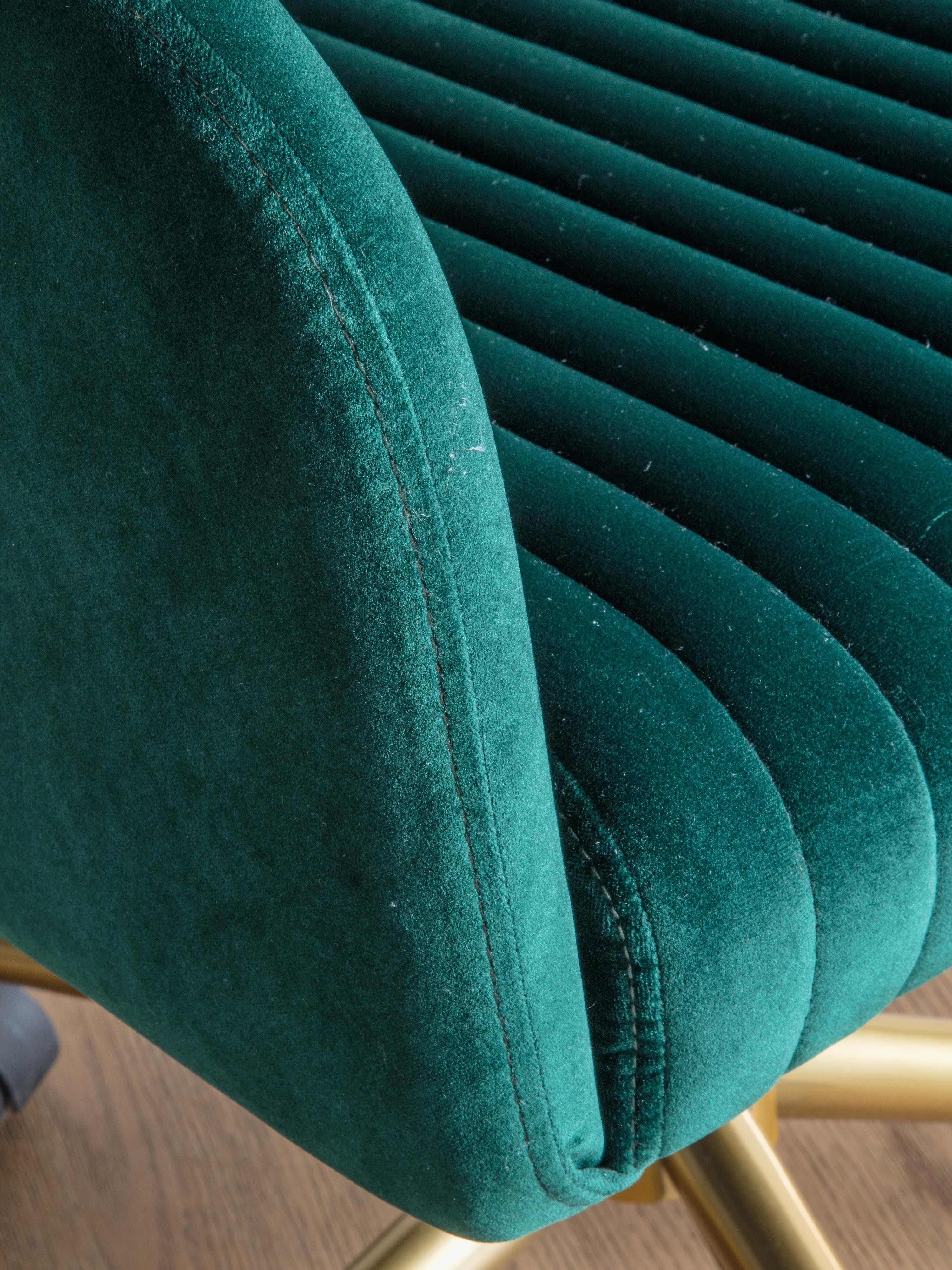 Murray Velvet Desk Chair, Height-adjustable