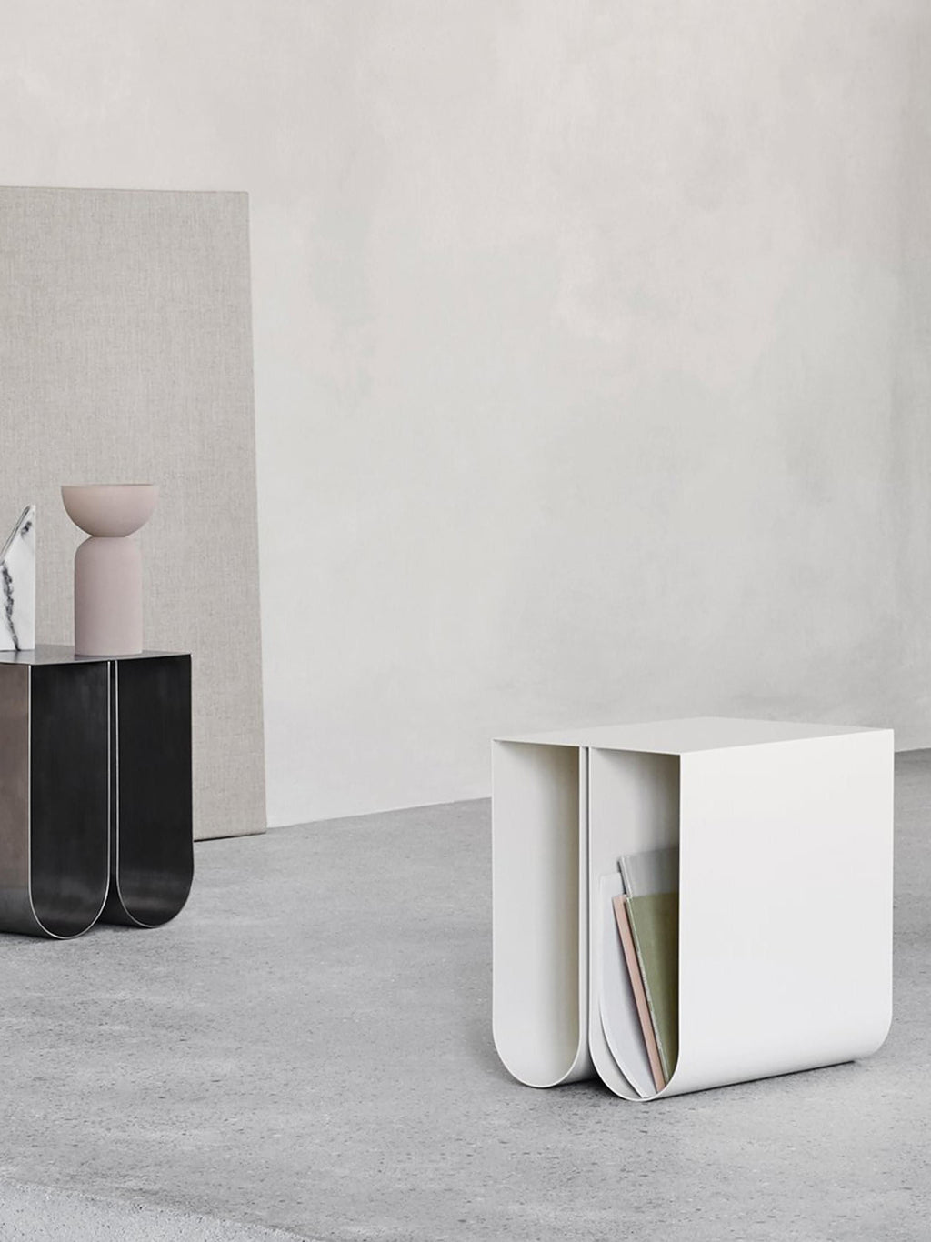 Curved Metal Side Table