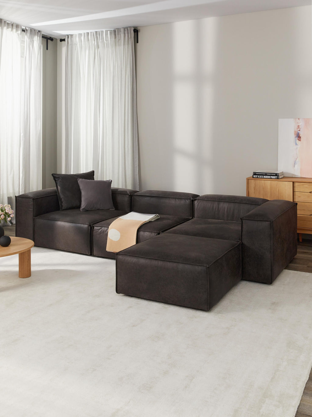 Lennon Leather Ottoman