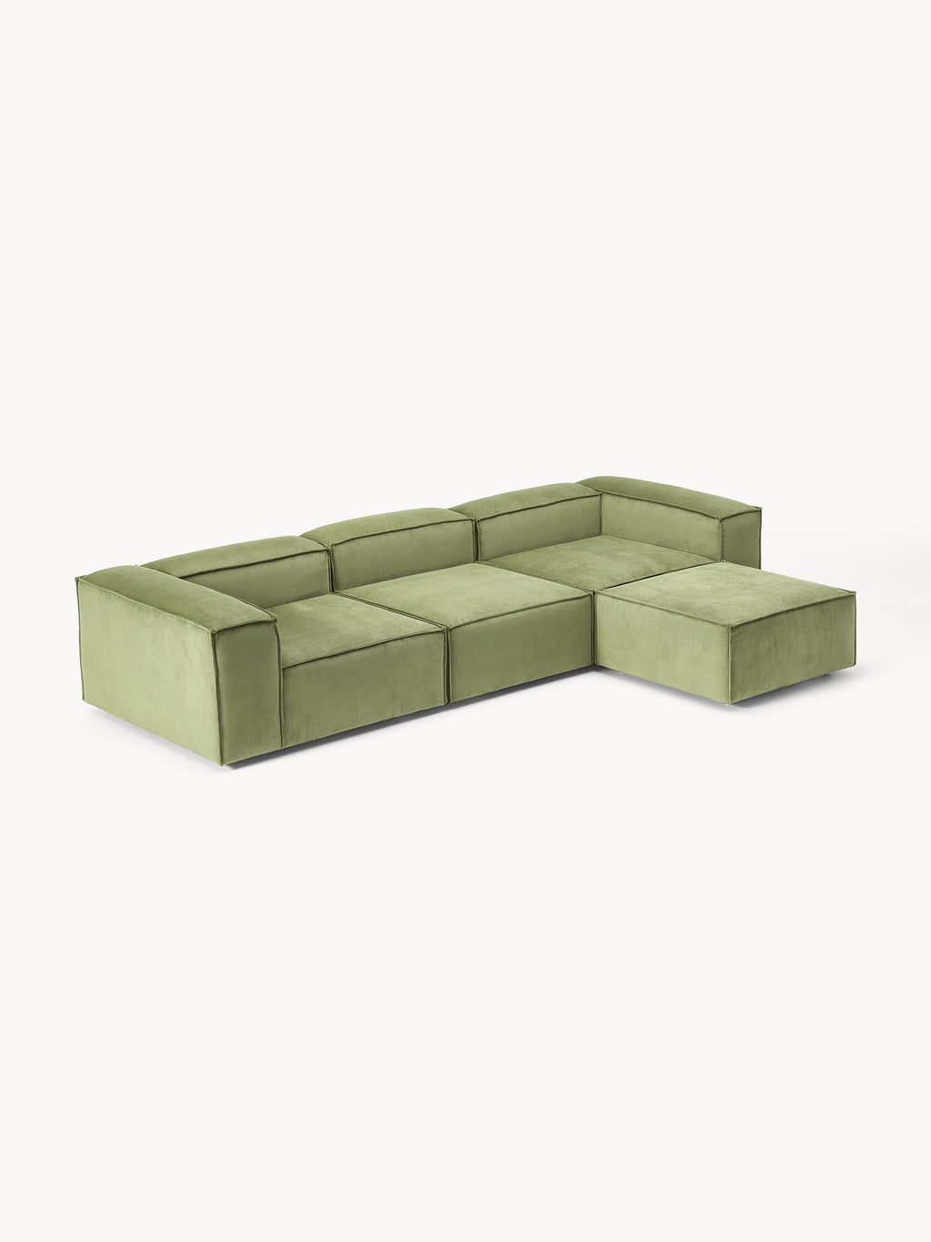 Lennon Corduroy Modular Sofa (4-seater) with Ottoman (left/right)