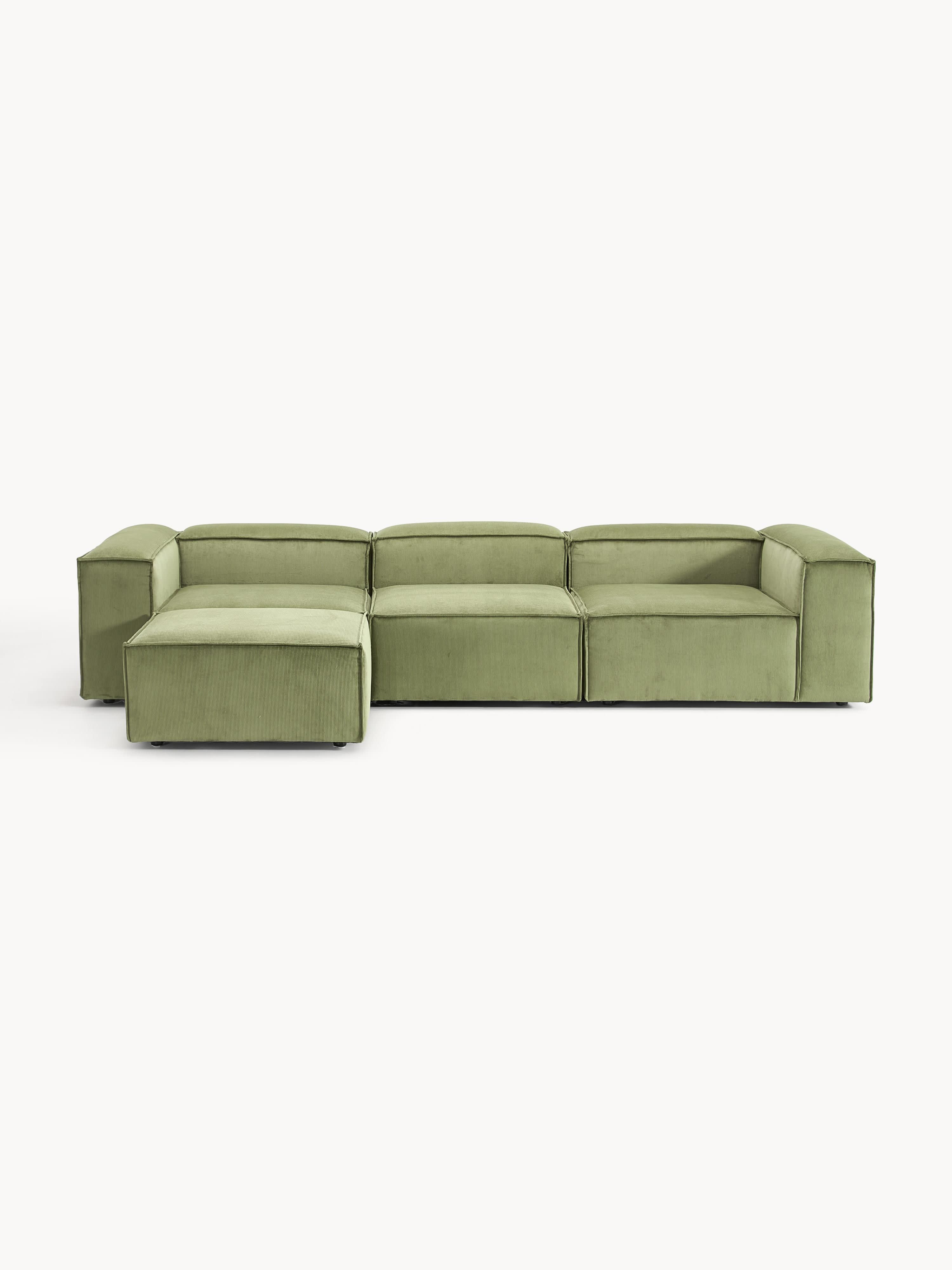 Lennon Corduroy Modular Sofa (4-seater) with Ottoman (left/right)