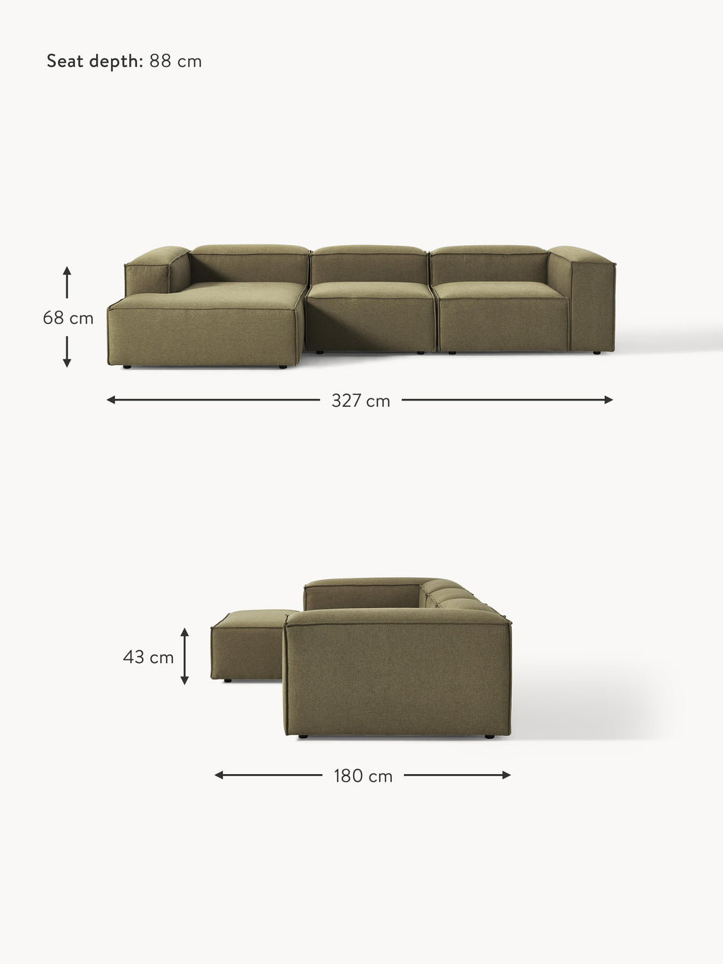 Lennon Modular Corner Sofa (4-seater)
