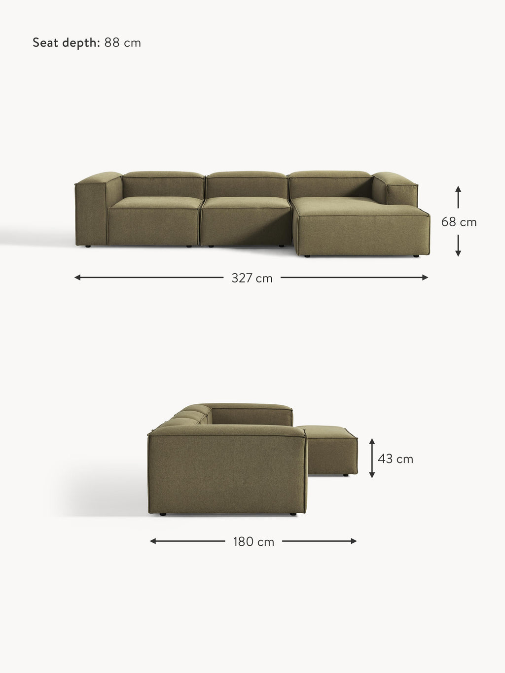 Lennon Modular Corner Sofa (4-seater)