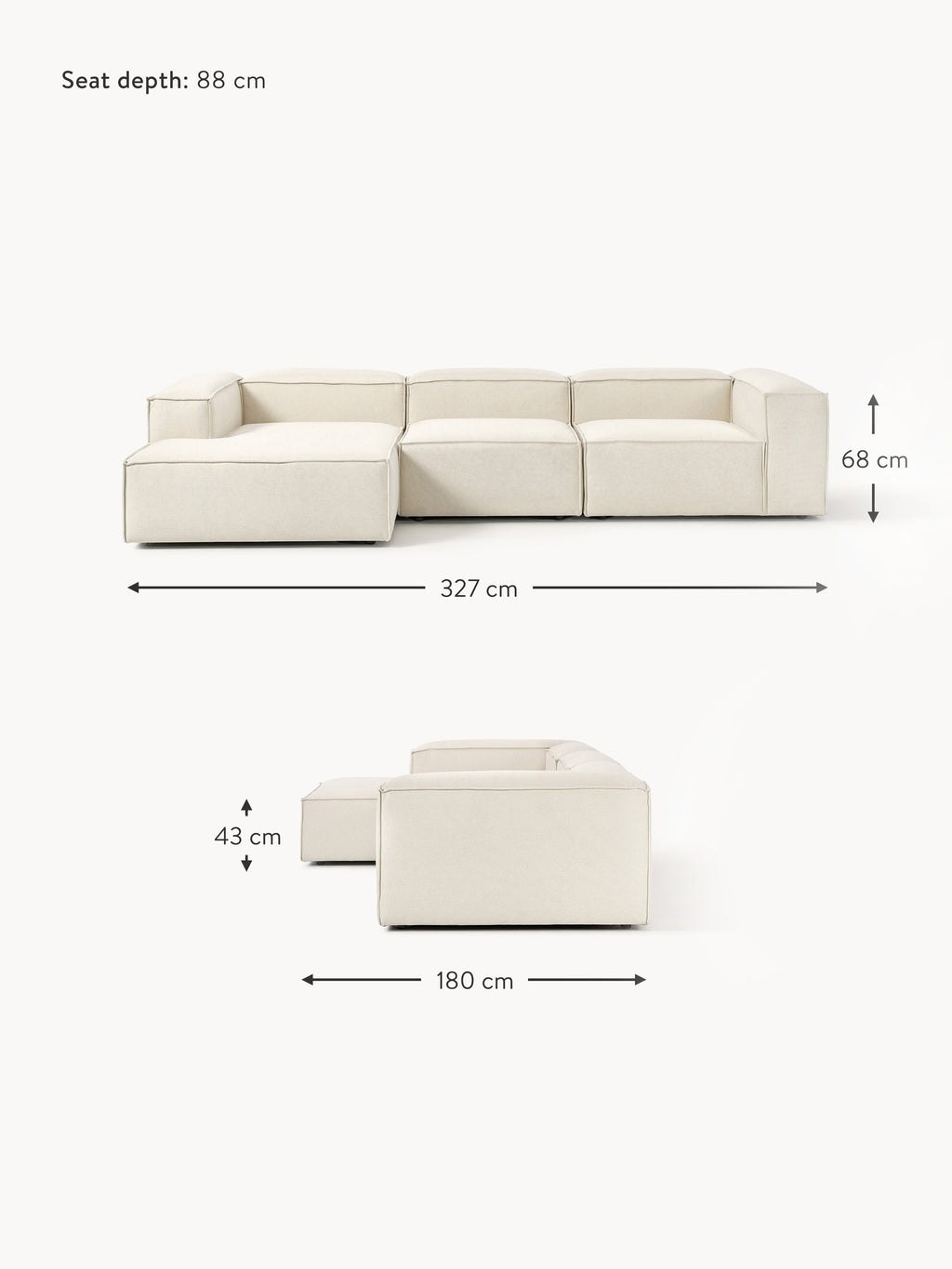 Lennon Modular Corner Sofa (4-seater)