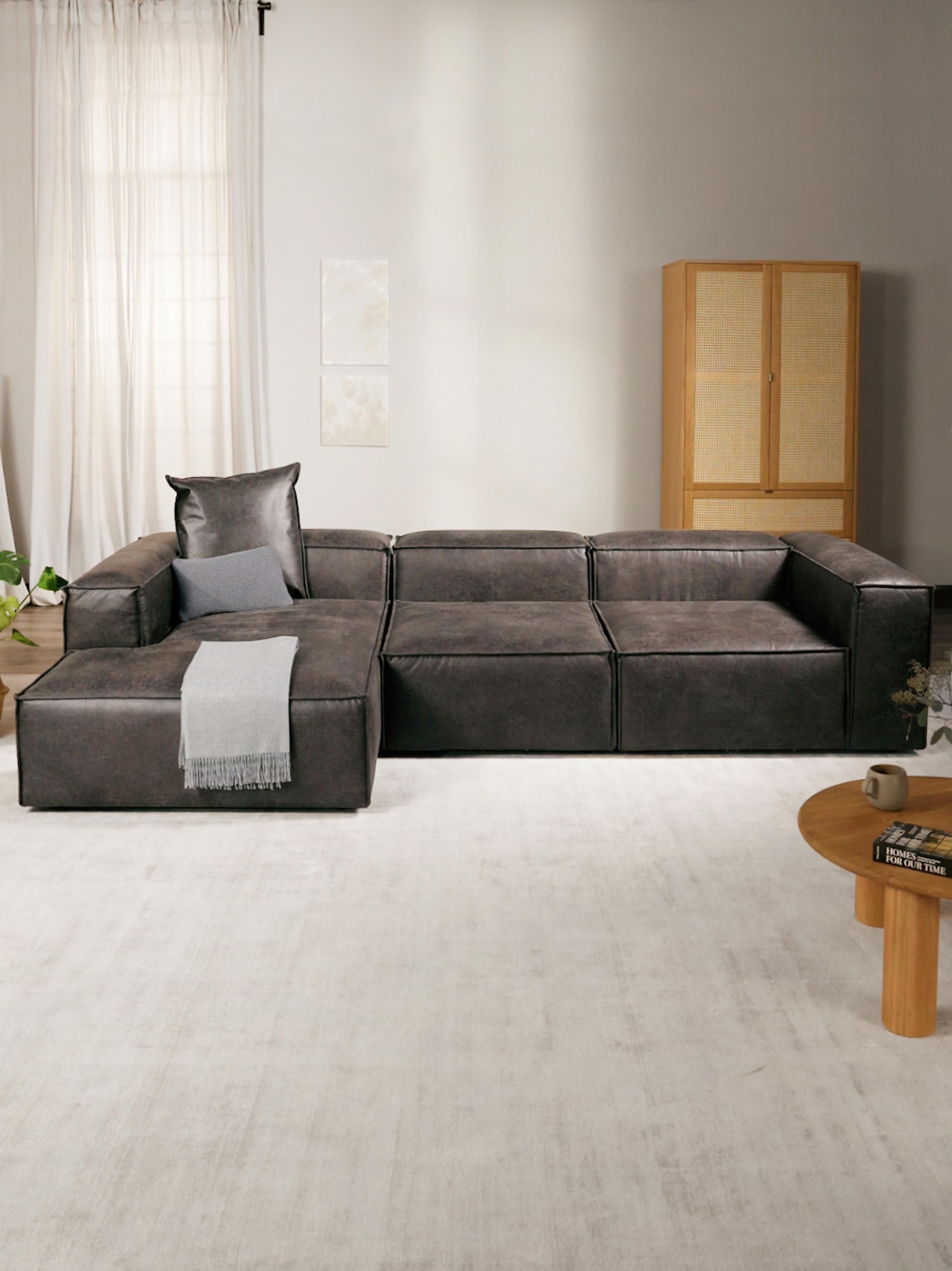 Lennon Modular Leather Corner Sofa (4-seater)