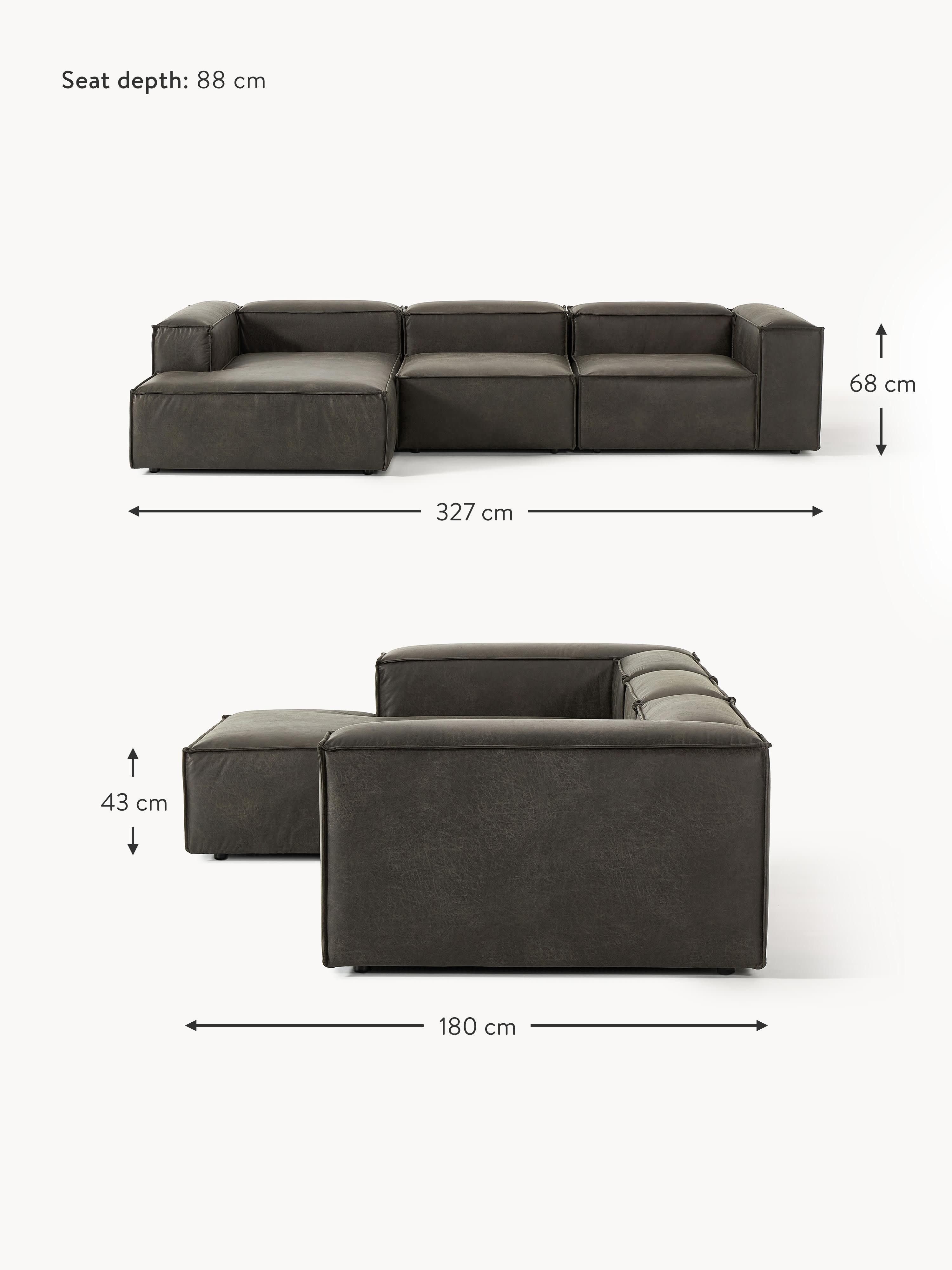 Lennon Modular Leather Corner Sofa (4-seater)
