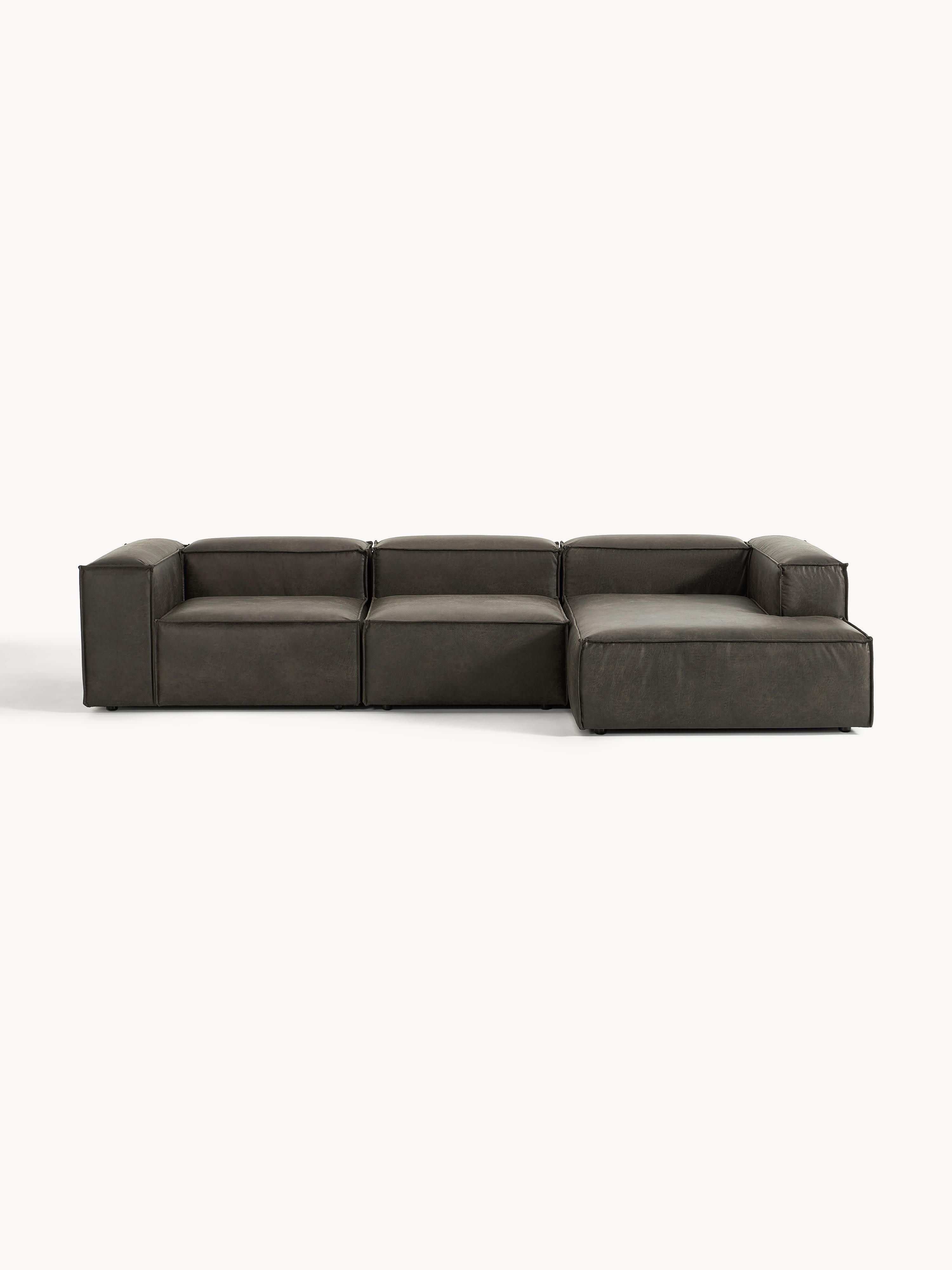 Lennon Modular Leather Corner Sofa (4-seater)