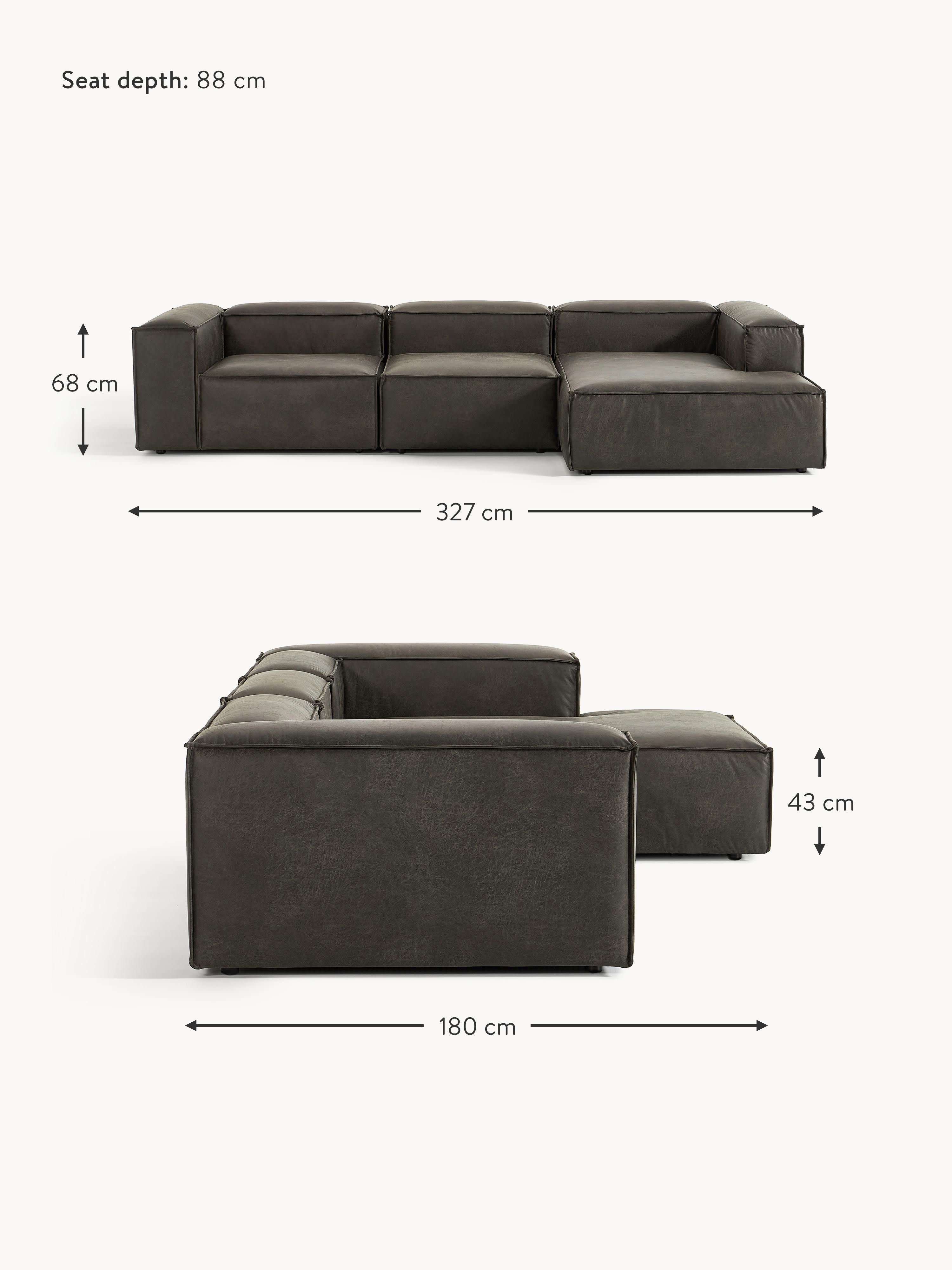 Lennon Modular Leather Corner Sofa (4-seater)