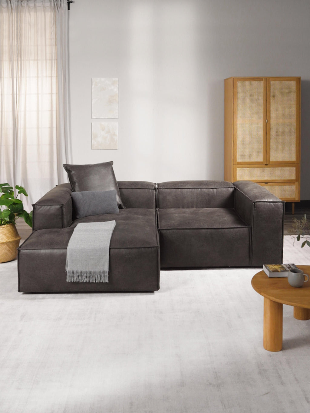 Lennon Modular Leather Corner Sofa (2-seater)