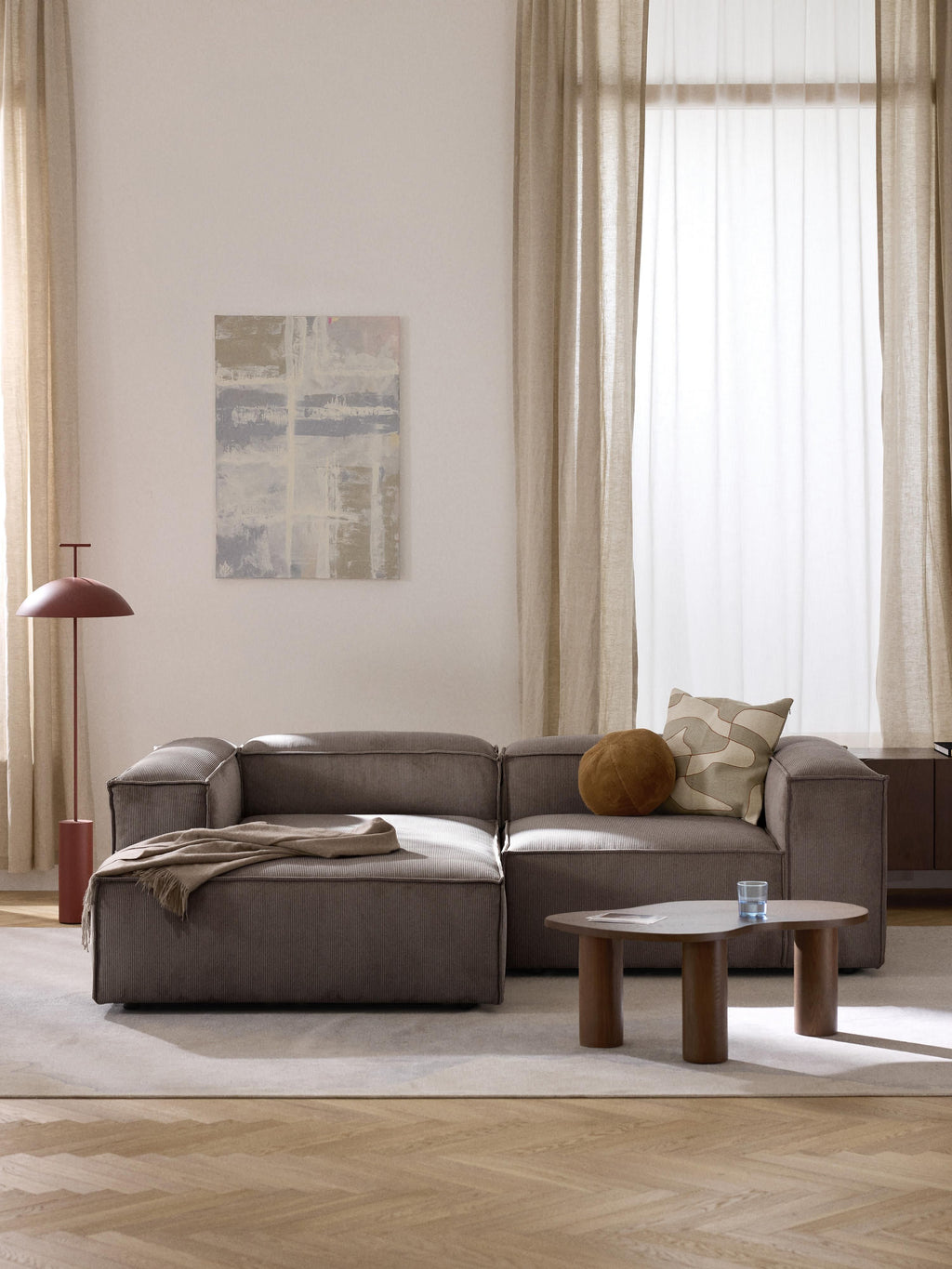 Lennon Corduroy Modular Corner Sofa (3-seater)