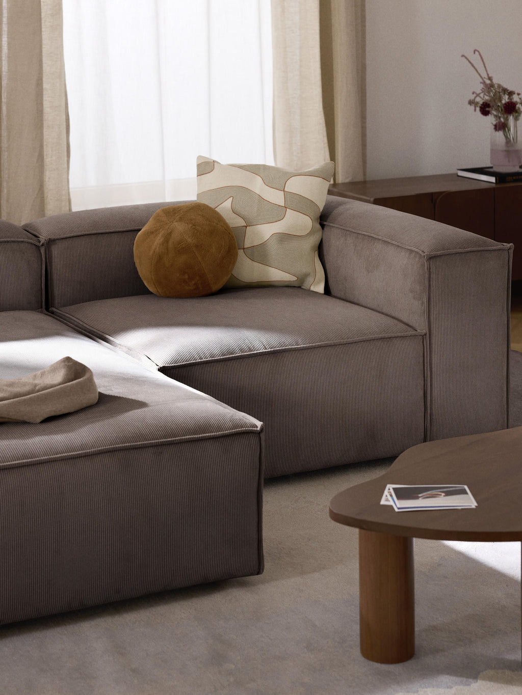 Lennon Corduroy Modular Corner Sofa (3-seater)