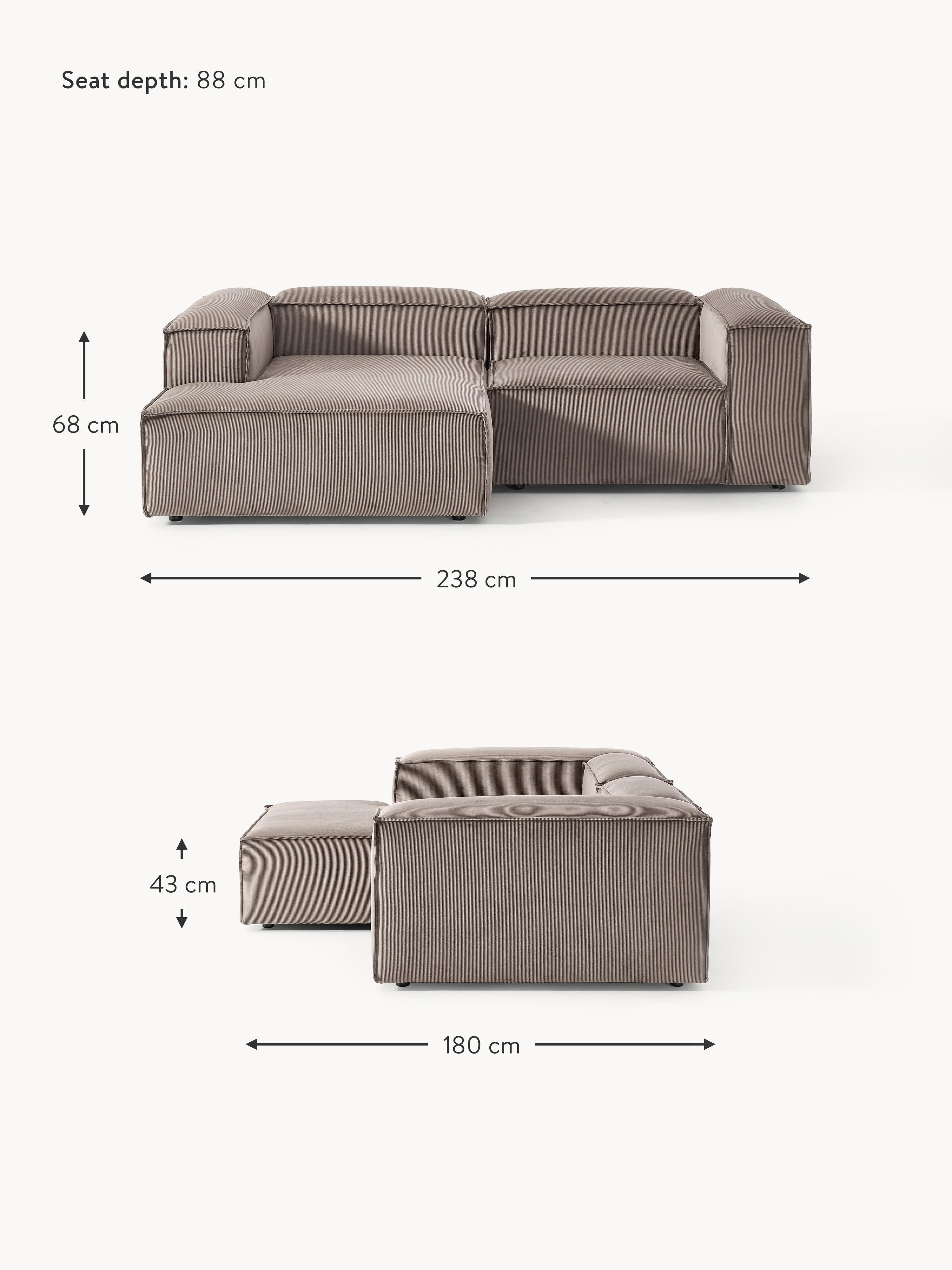 Lennon Corduroy Modular Corner Sofa (3-seater)