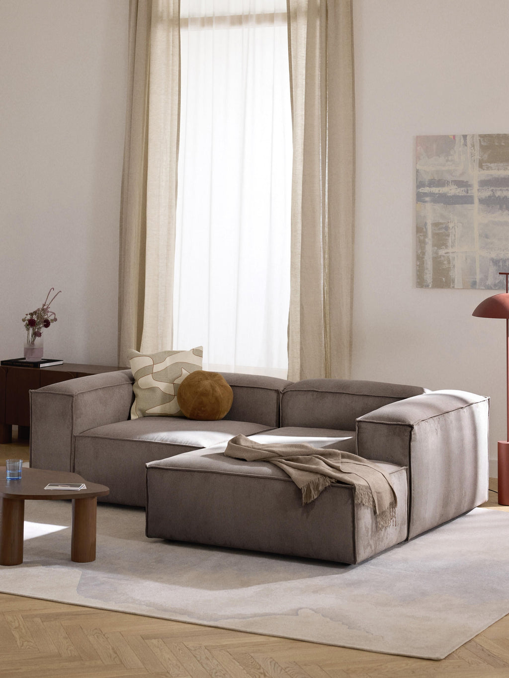 Lennon Corduroy Modular Corner Sofa (3-seater)