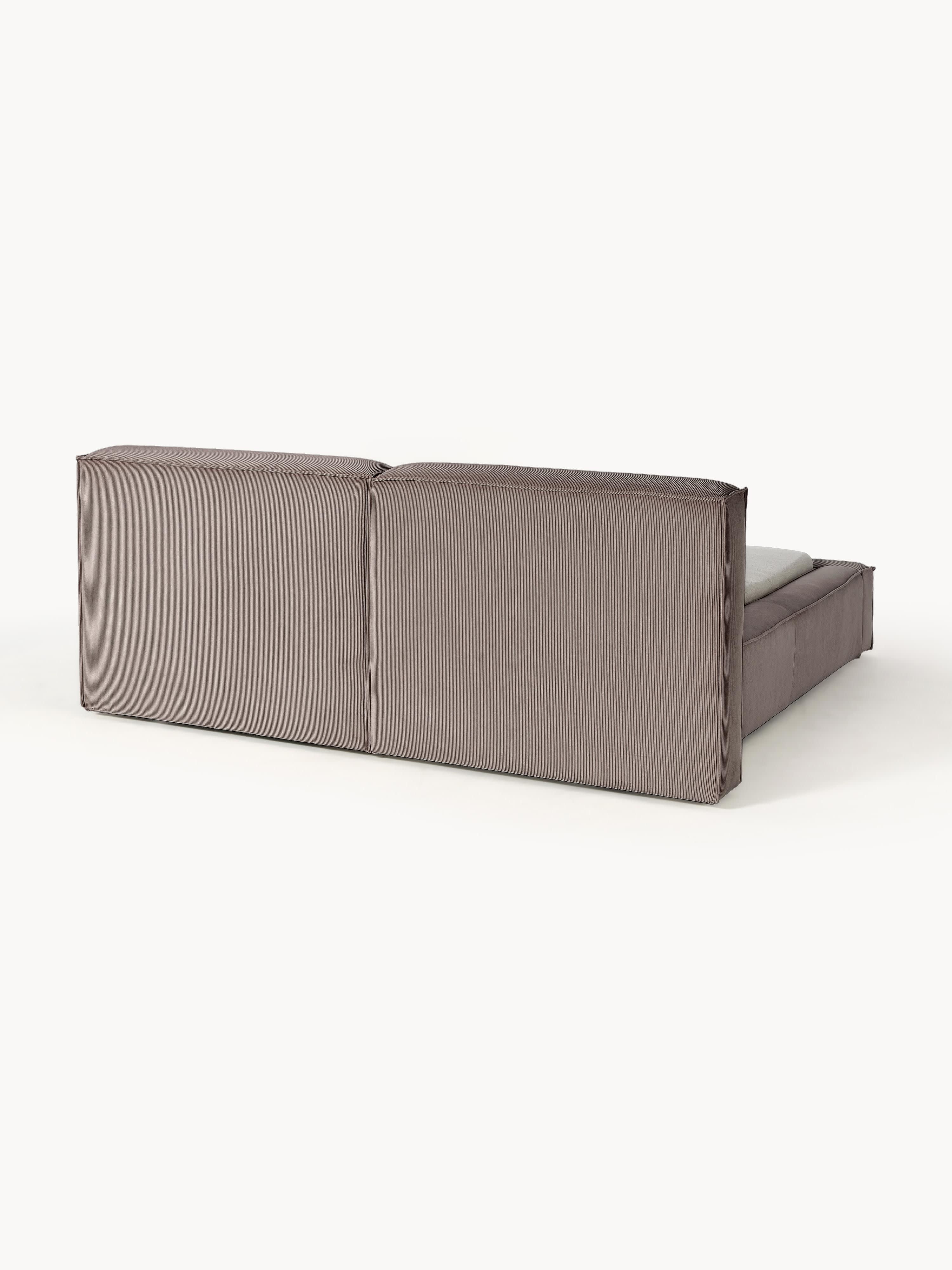 Lennon Upholstered Corduroy Bed with Storage Space
