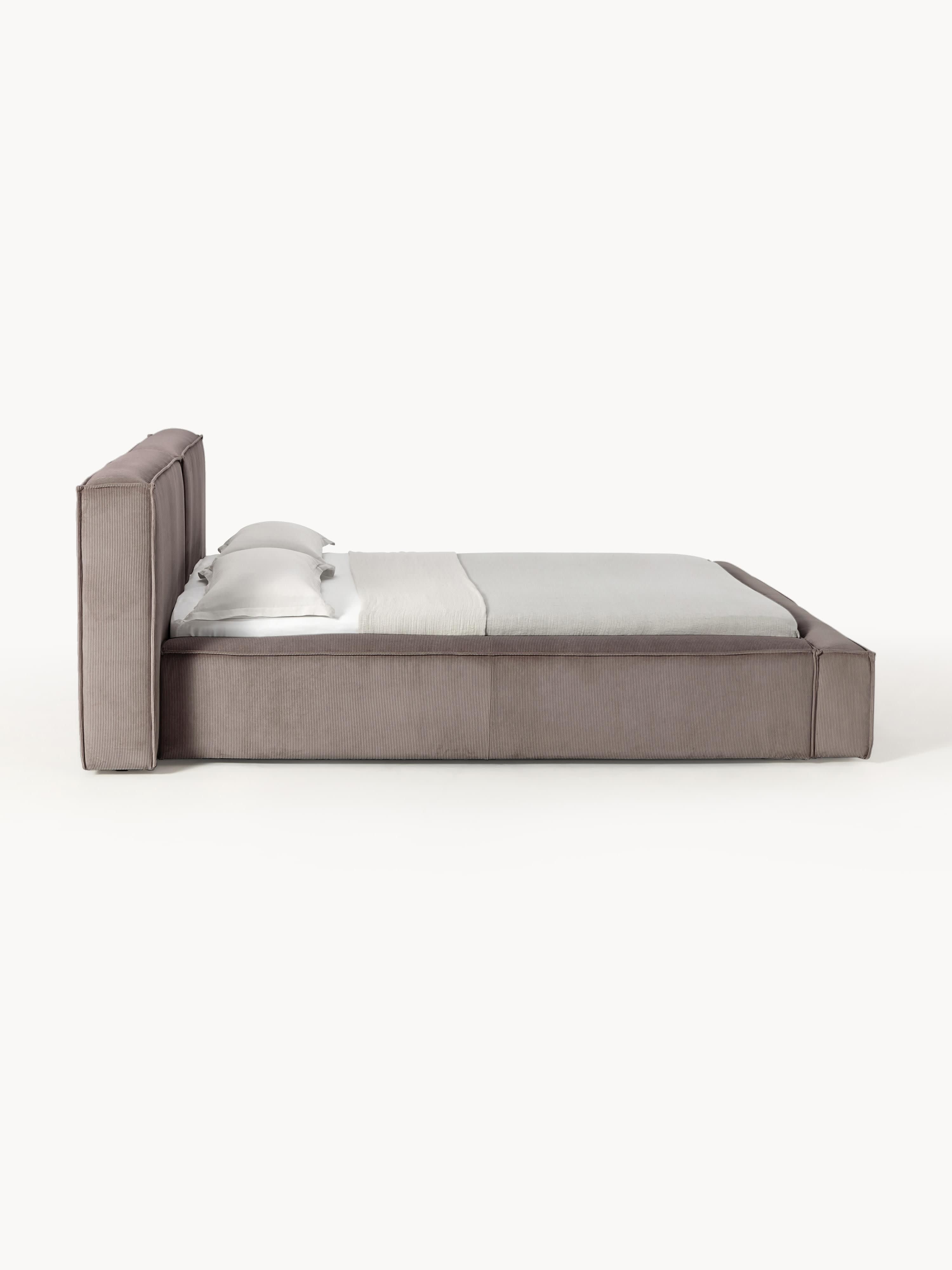 Lennon Upholstered Corduroy Bed with Storage Space