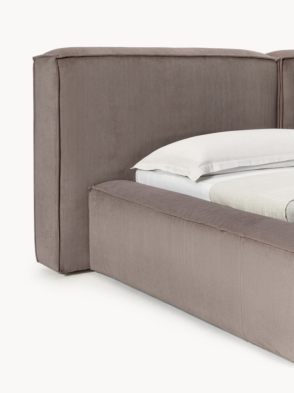 Lennon Upholstered Corduroy Bed with Storage Space