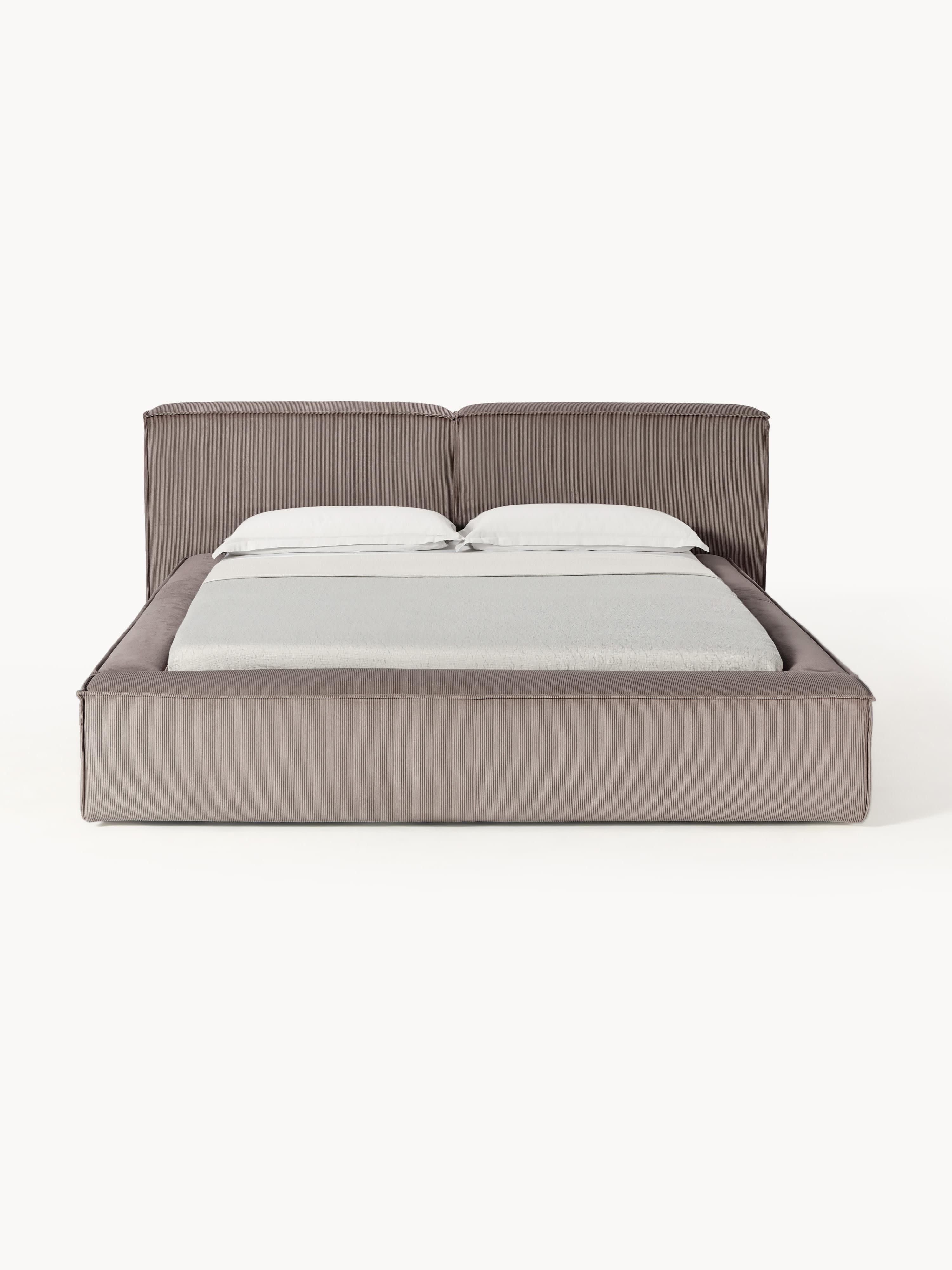 Lennon Upholstered Corduroy Bed with Storage Space