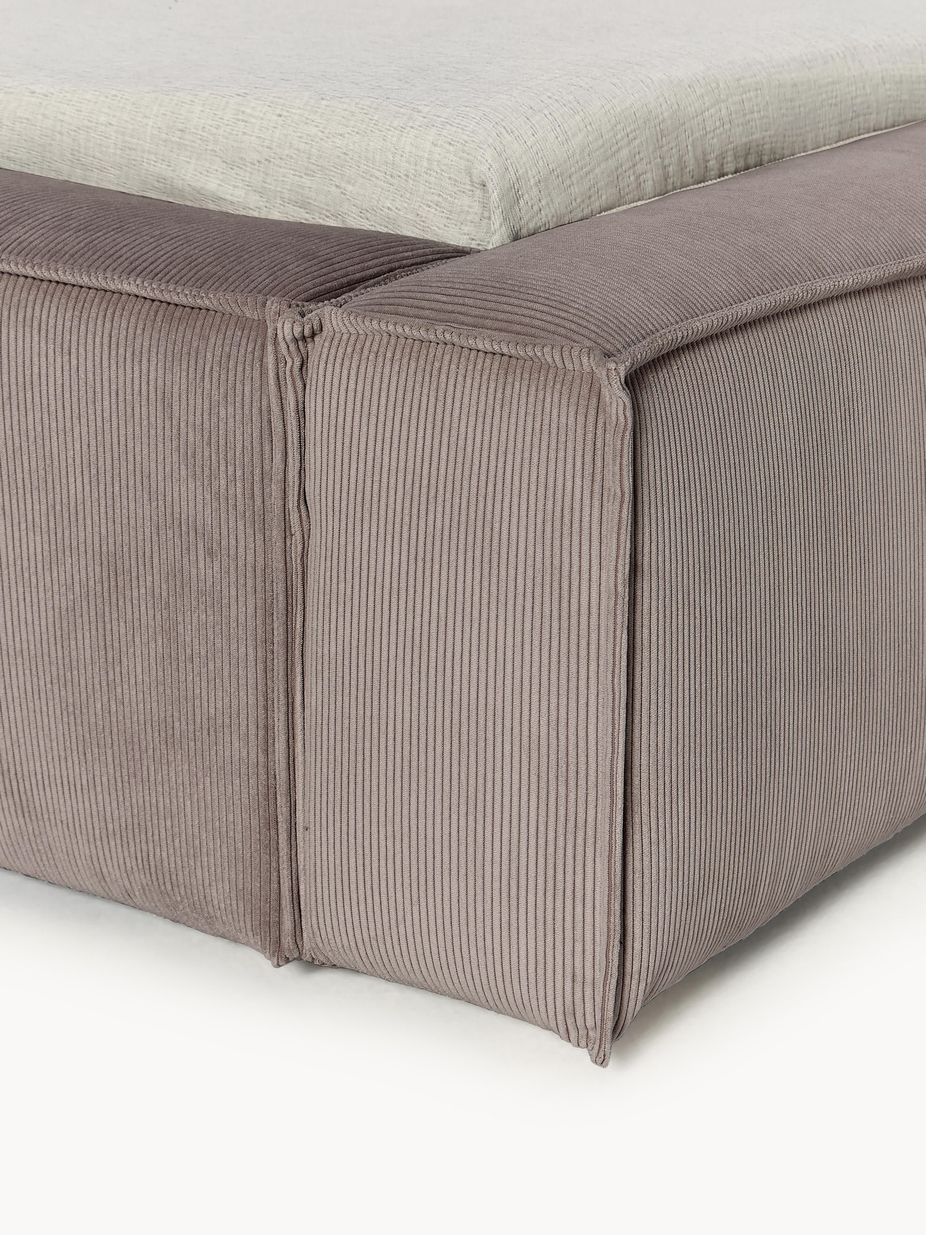 Lennon Upholstered Corduroy Bed with Storage Space
