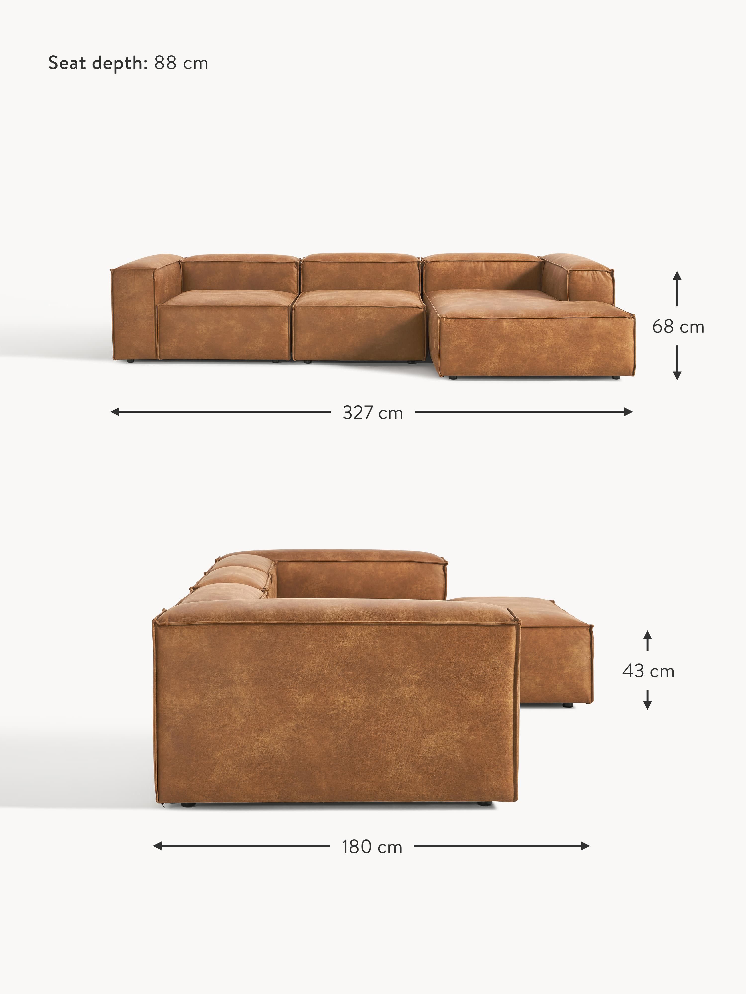 Lennon Modular Leather Corner Sofa (4-seater)