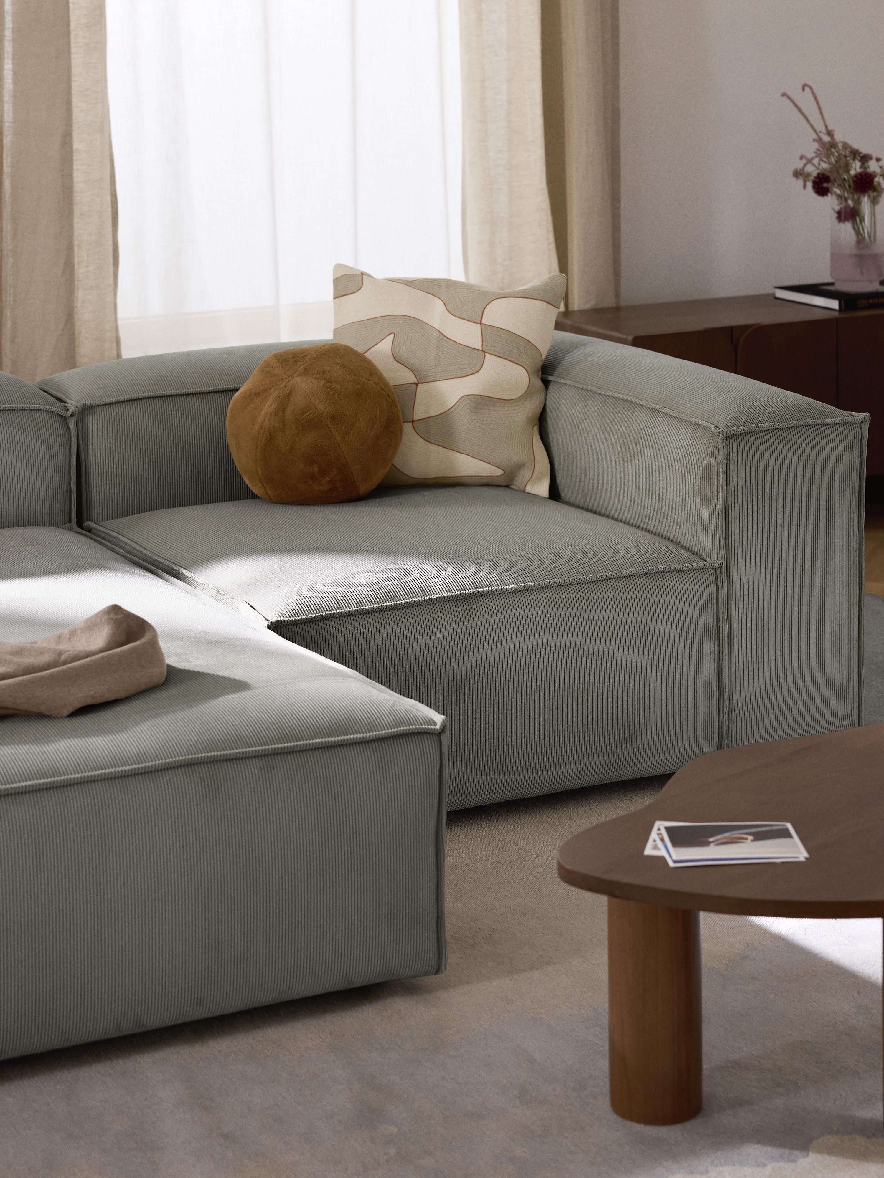Lennon Corduroy Modular Corner Sofa (3-seater)