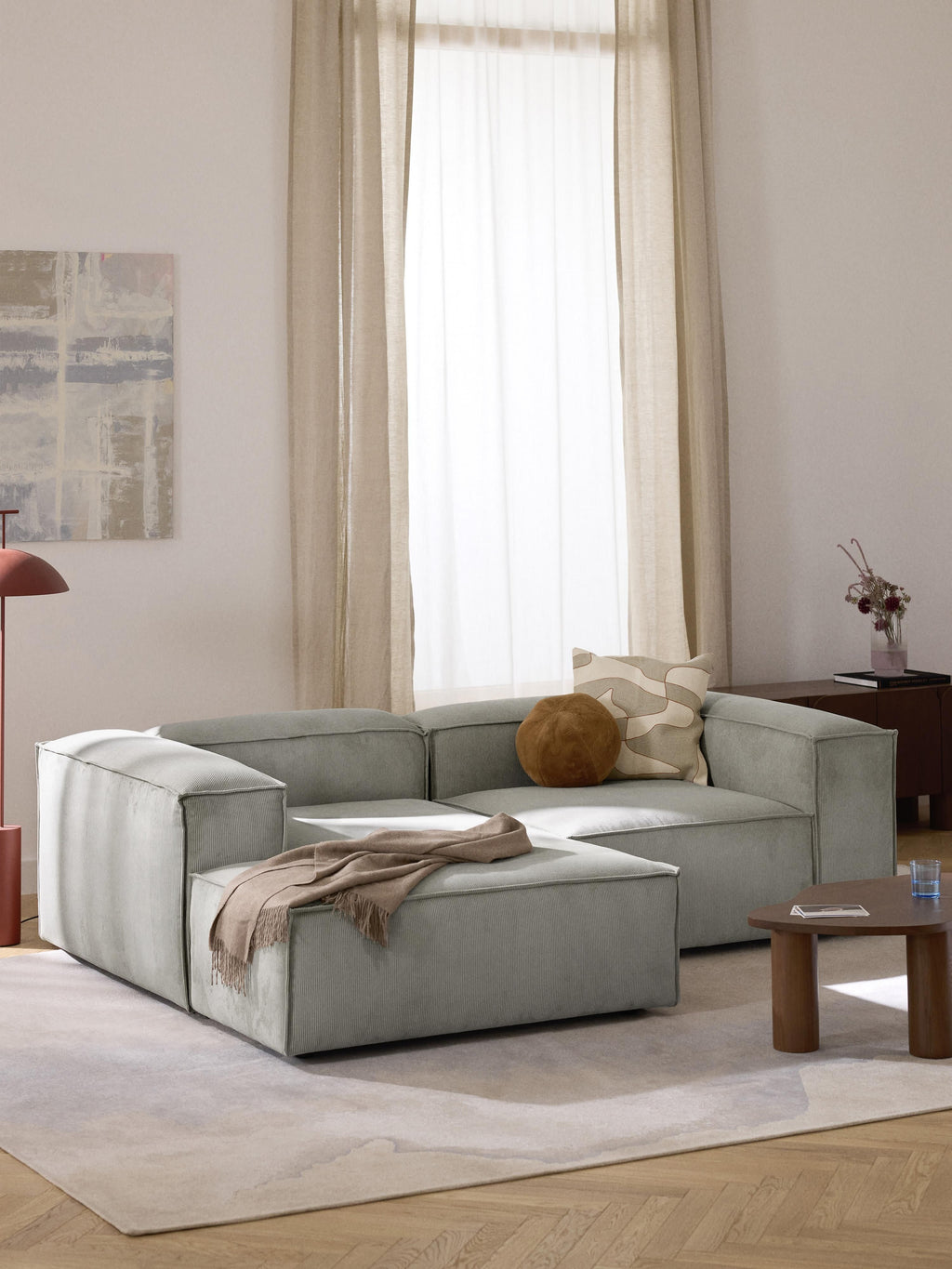Lennon Corduroy Modular Corner Sofa (3-seater)