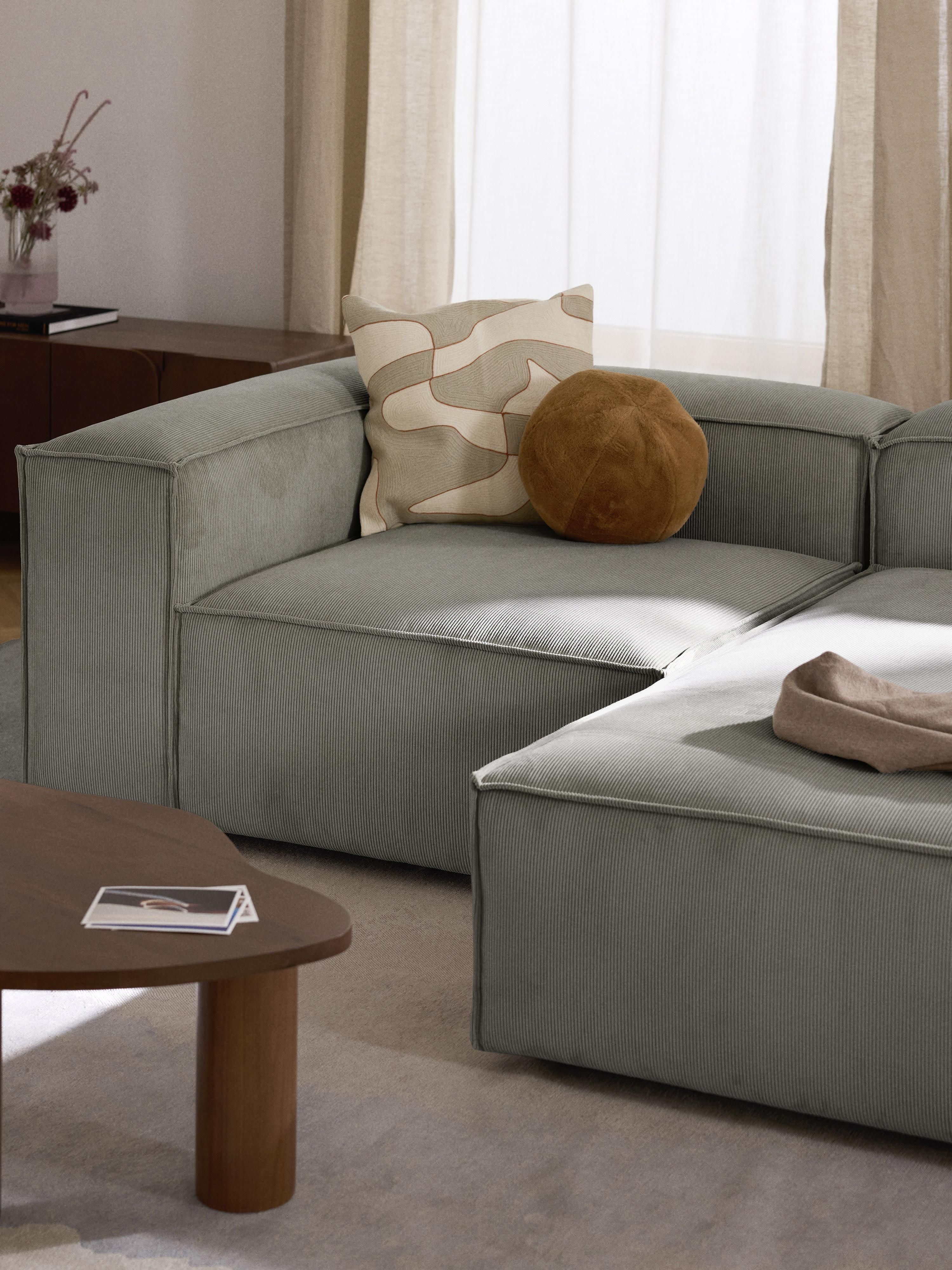 Lennon Corduroy Modular Corner Sofa (3-seater)