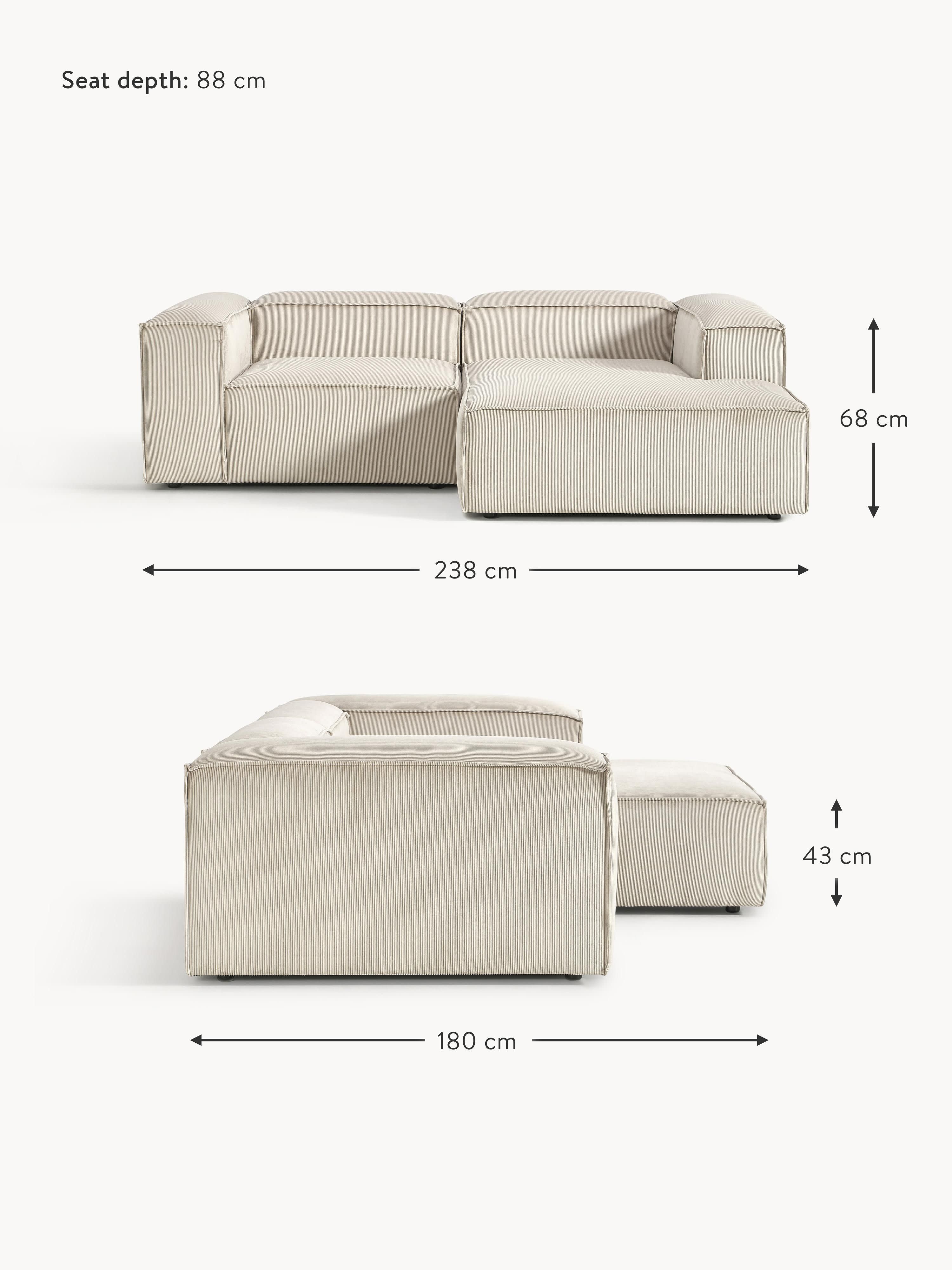 Lennon Corduroy Modular Corner Sofa (2-seater)