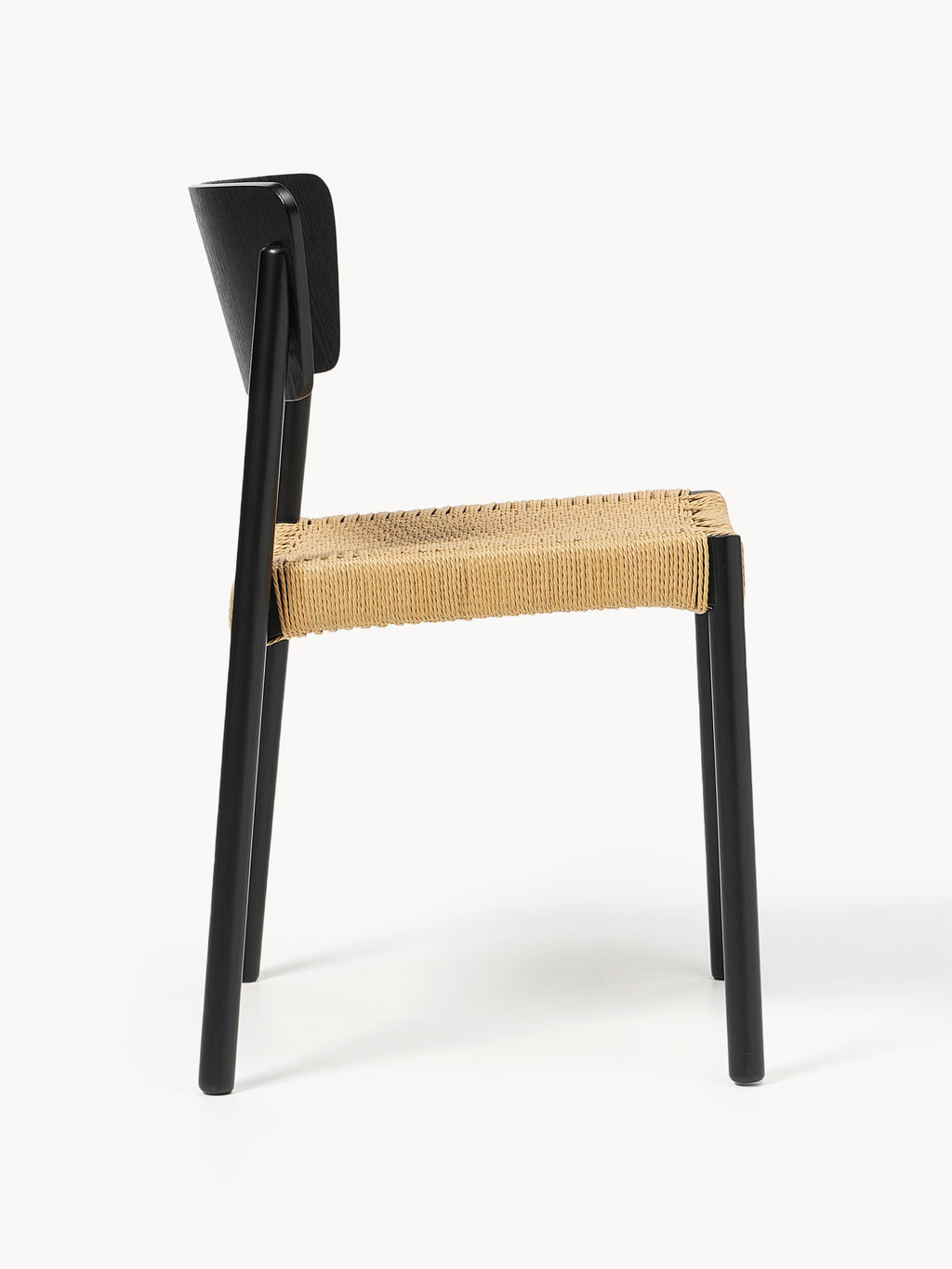 Danny Wooden Dining Chairs with Rattan Seat, Set of 2