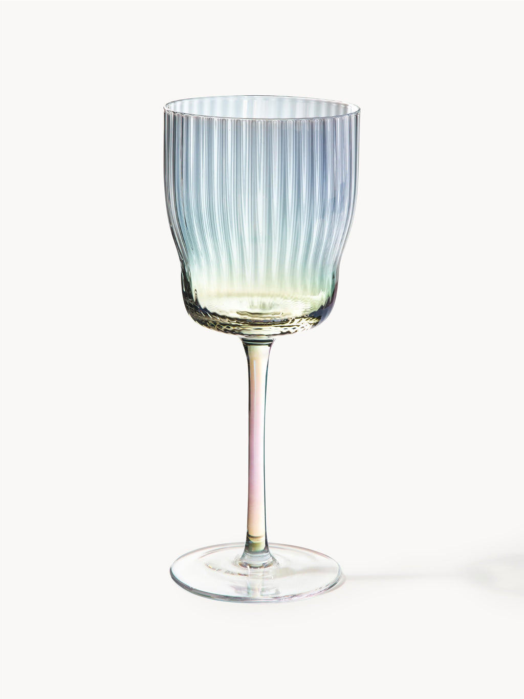 Gallery image 1 - Mouth-Blown Wine Glasses Juno with a Shimmering Mother of Pearl Finish