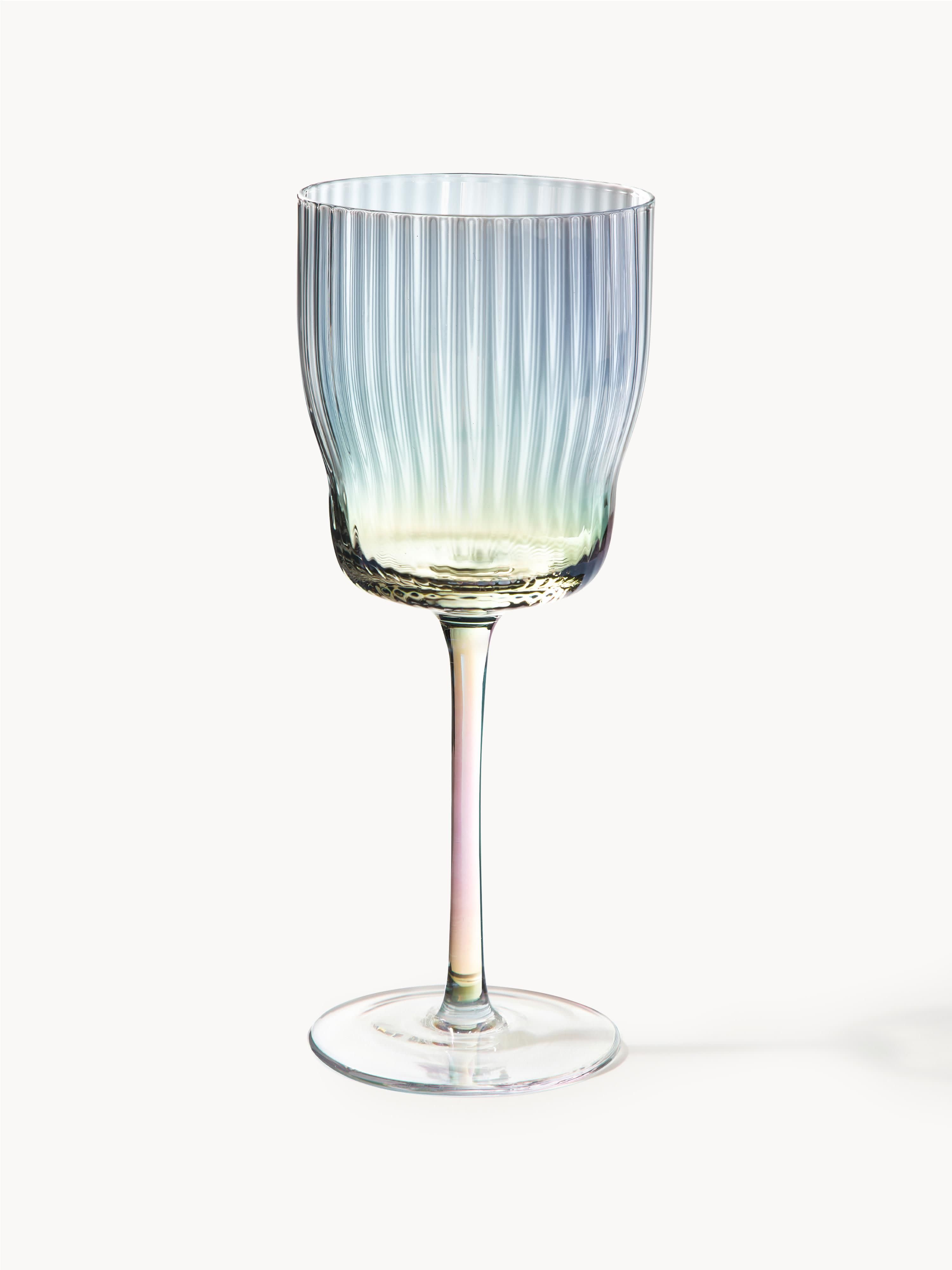 Gallery image 1 - Mouth-Blown Wine Glasses Juno with a Shimmering Mother of Pearl Finish