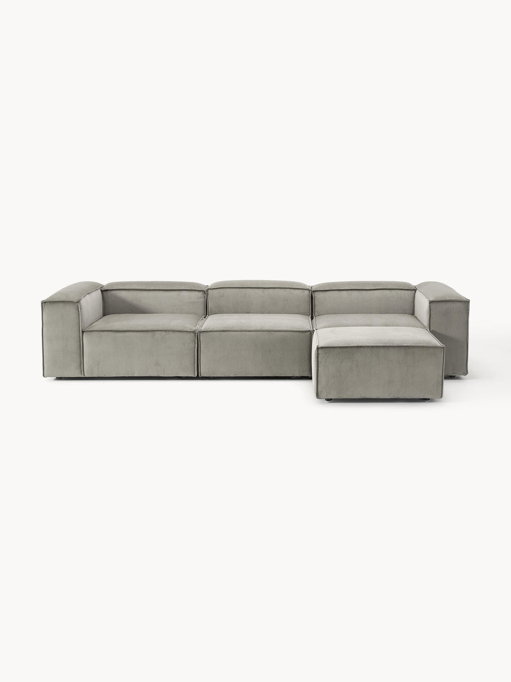 Gallery image 1 - Corduroy Modular Sofa Lennon (4-seater) with Ottoman (left/right)