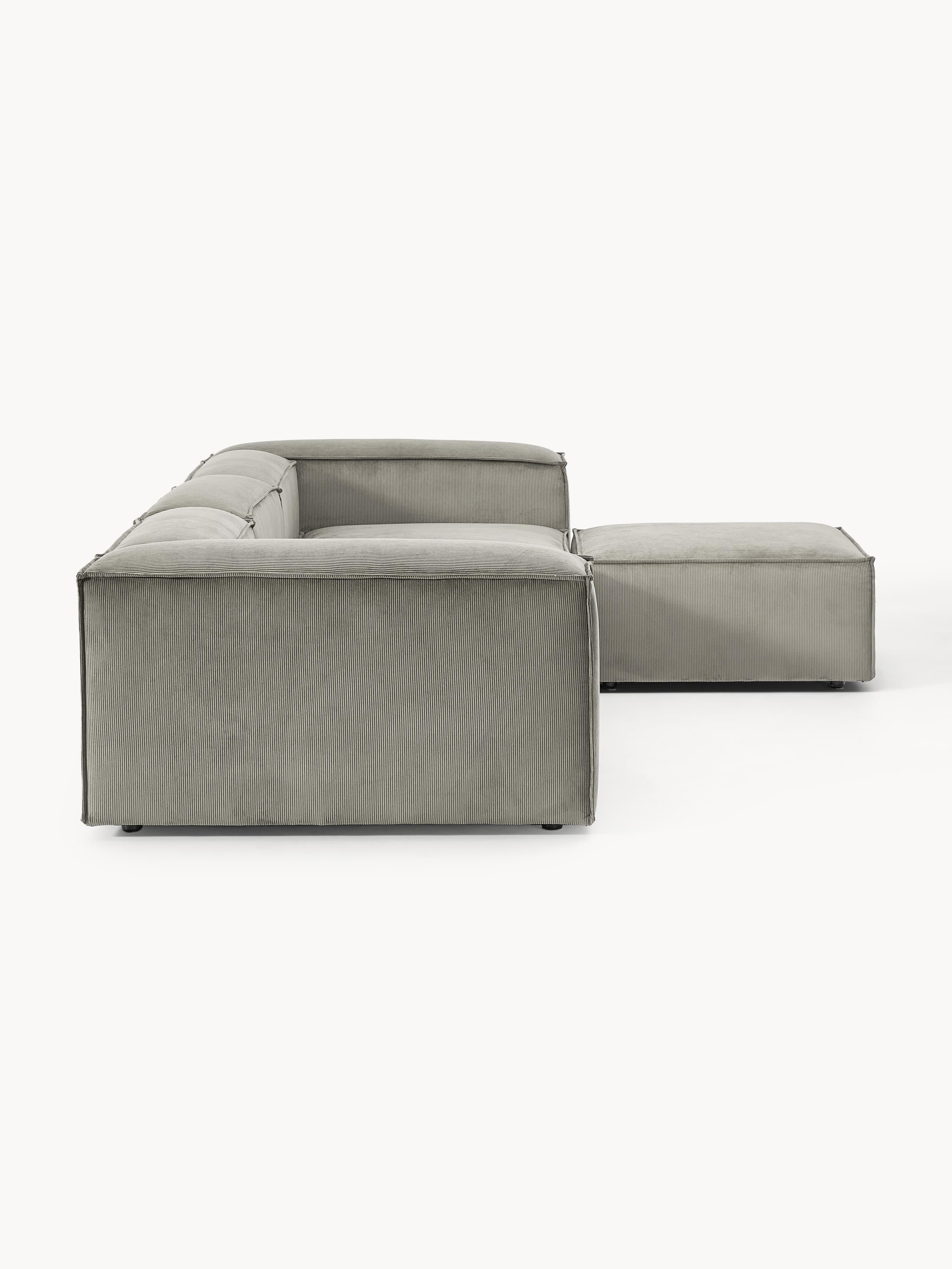 Lennon Corduroy Modular Sofa (4-seater) with Ottoman (left/right)
