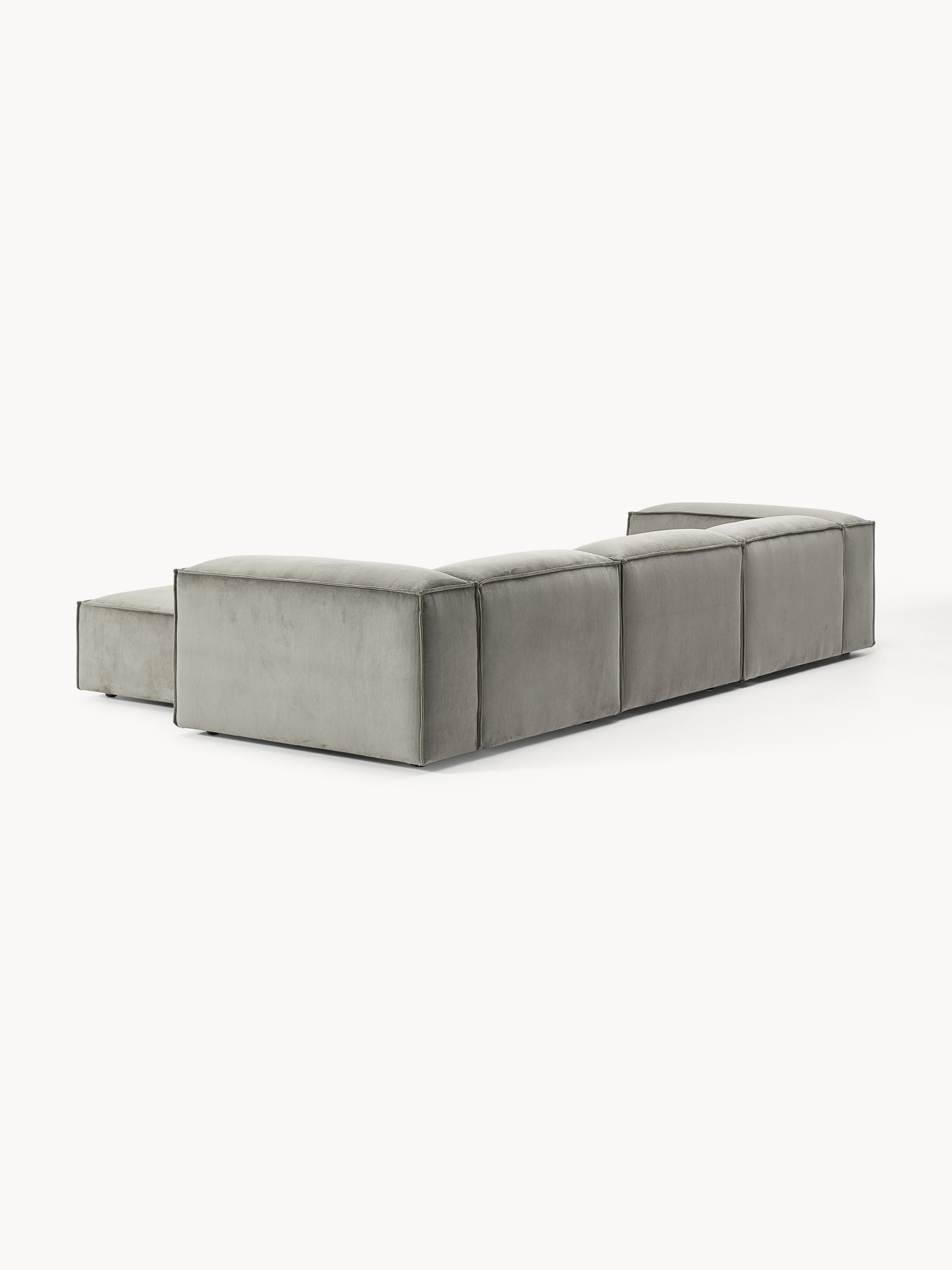 Lennon Corduroy Modular Sofa (4-seater) with Ottoman (left/right)