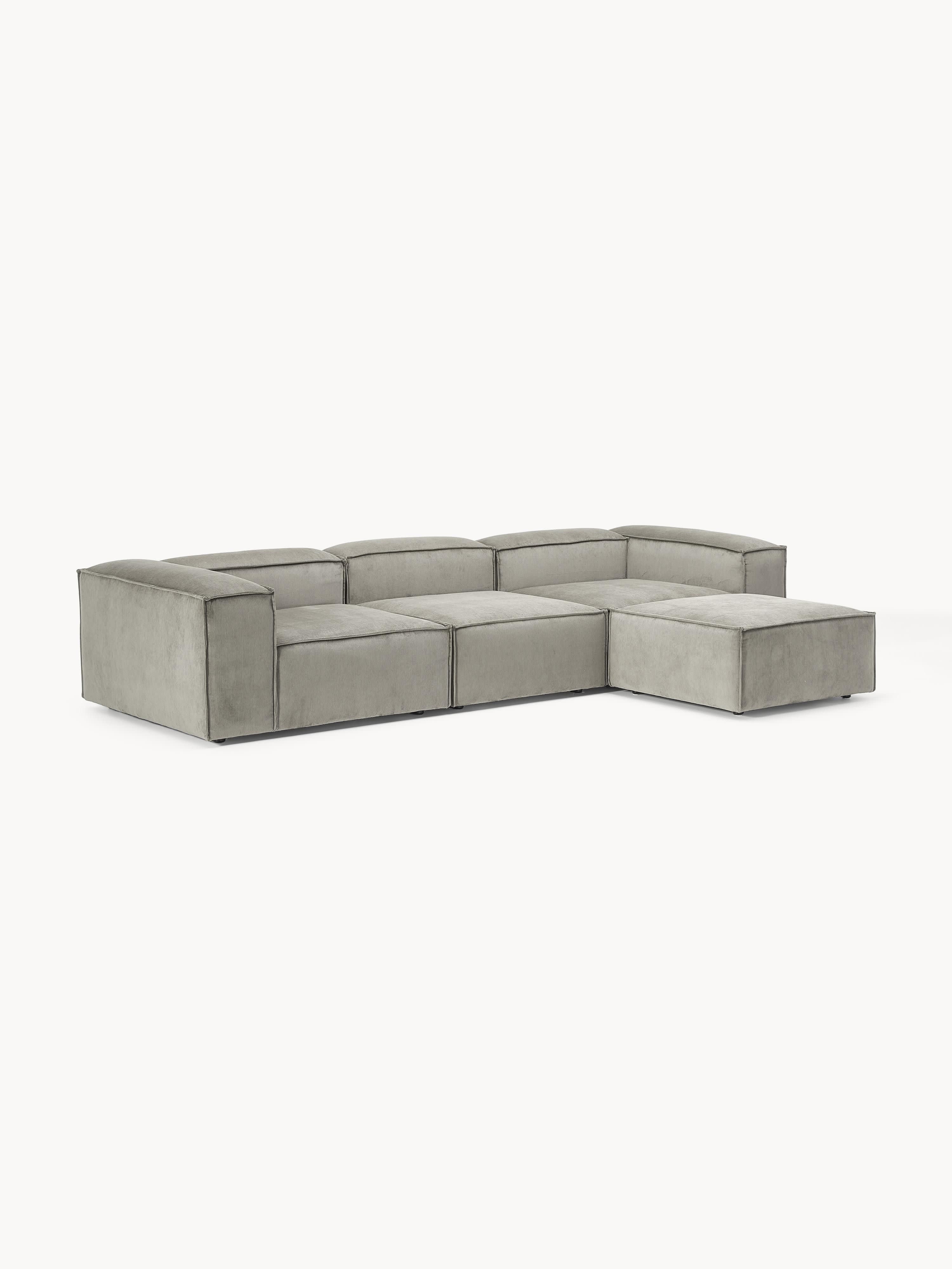 Lennon Corduroy Modular Sofa (4-seater) with Ottoman (left/right)