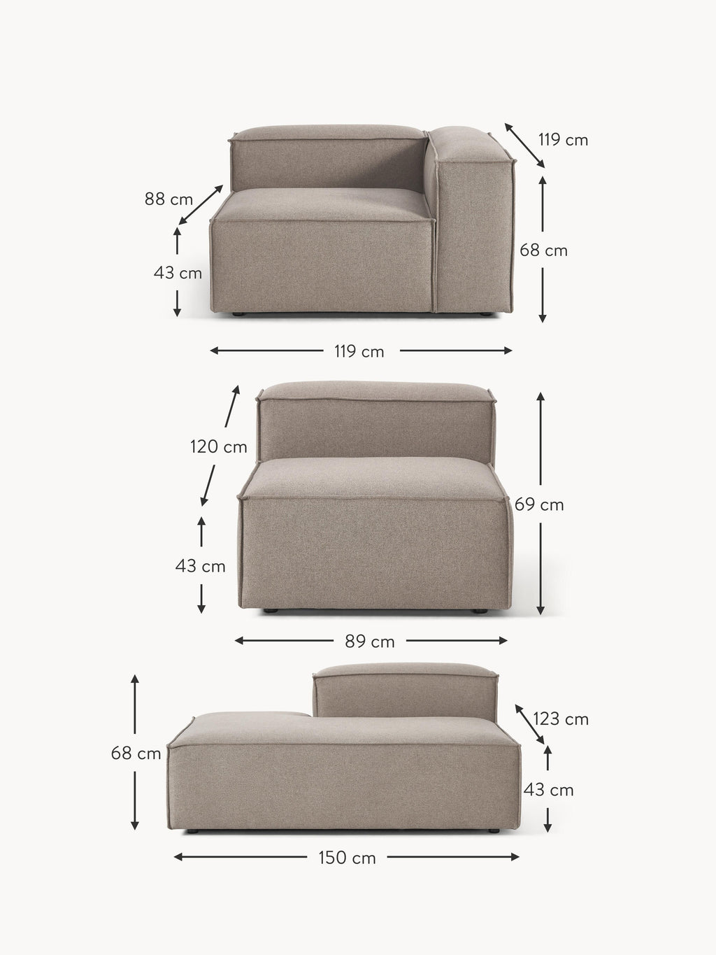 Lennon XL Modular Ottoman