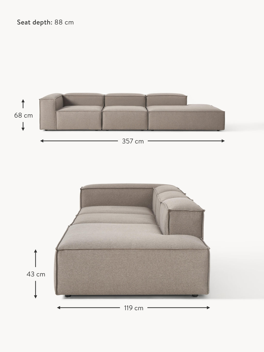 Lennon XL Modular Ottoman