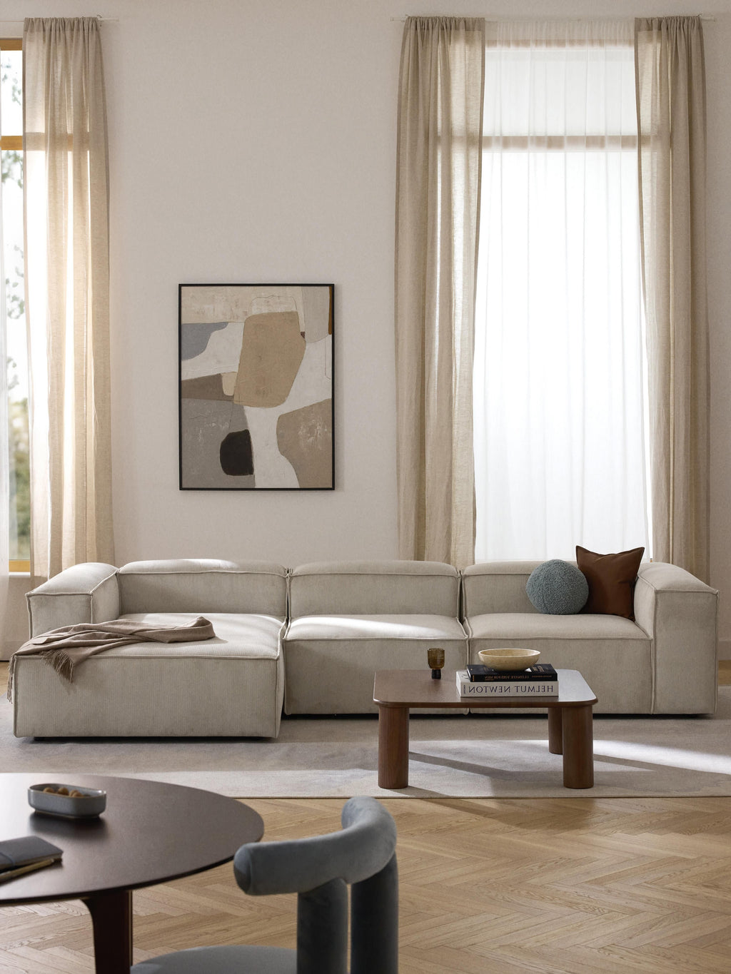 Lennon Corduroy Modular Corner Sofa (4-seater)