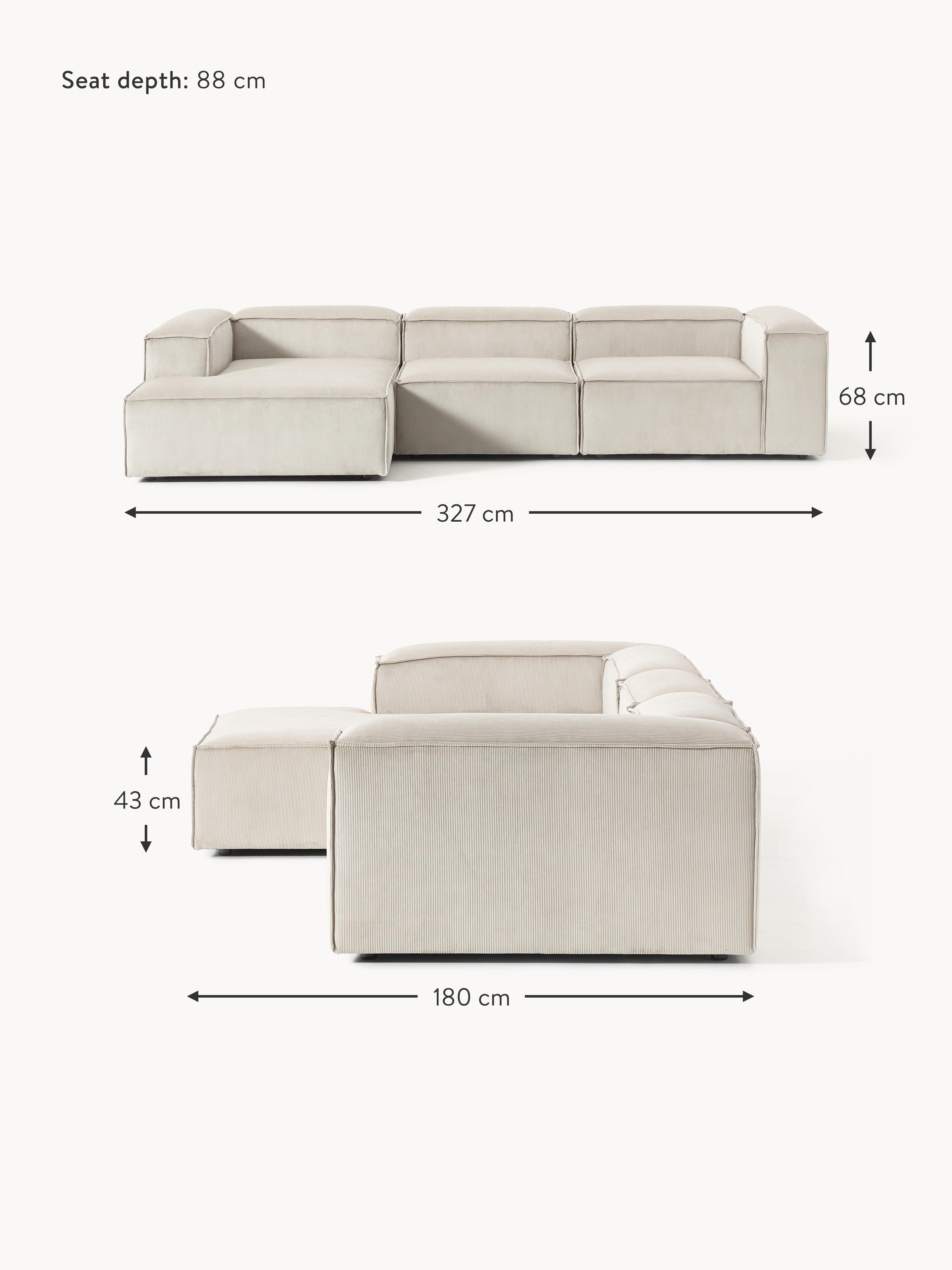 Lennon Corduroy Modular Corner Sofa (4-seater)
