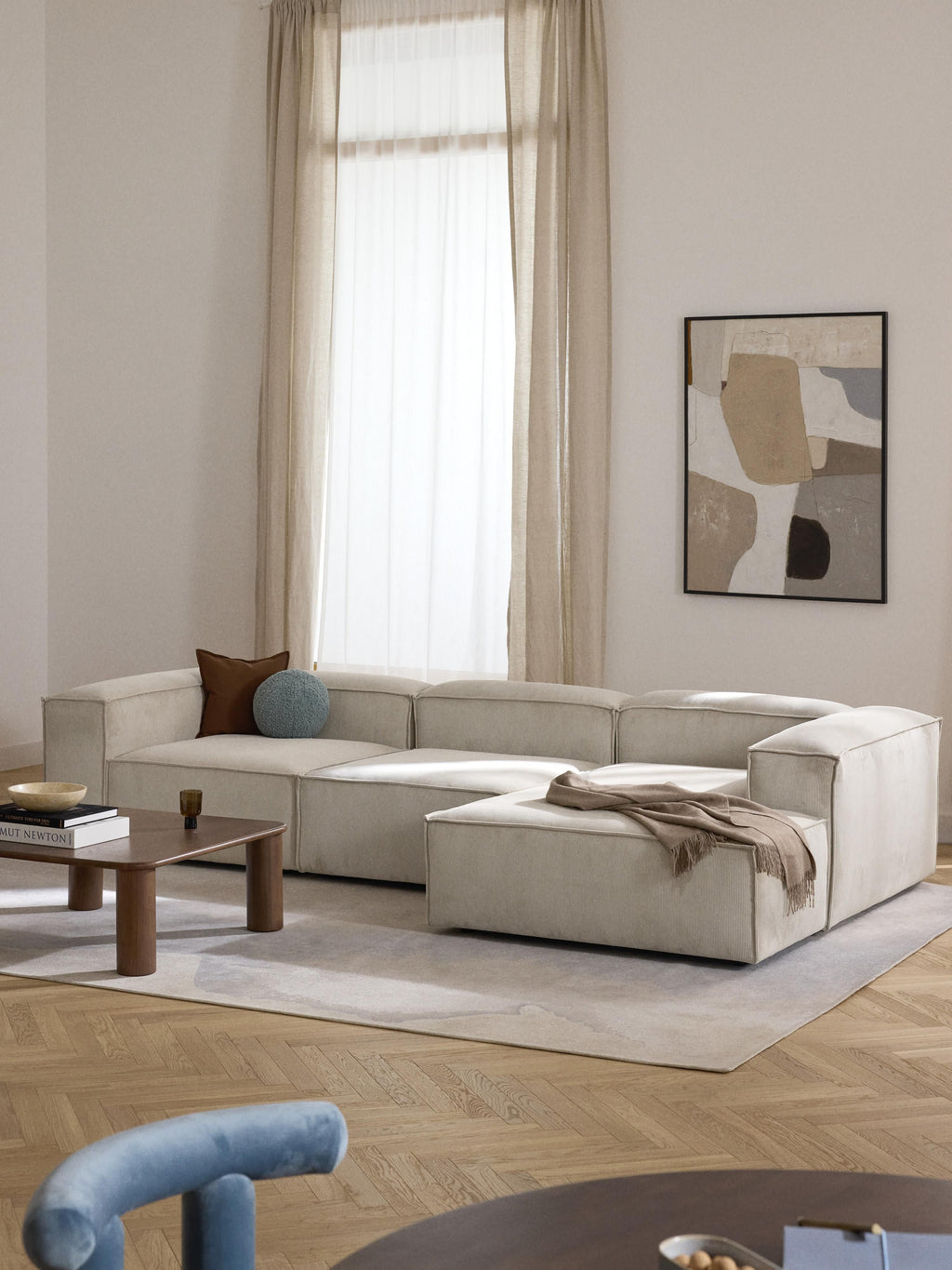 Lennon Corduroy Modular Corner Sofa (4-seater)