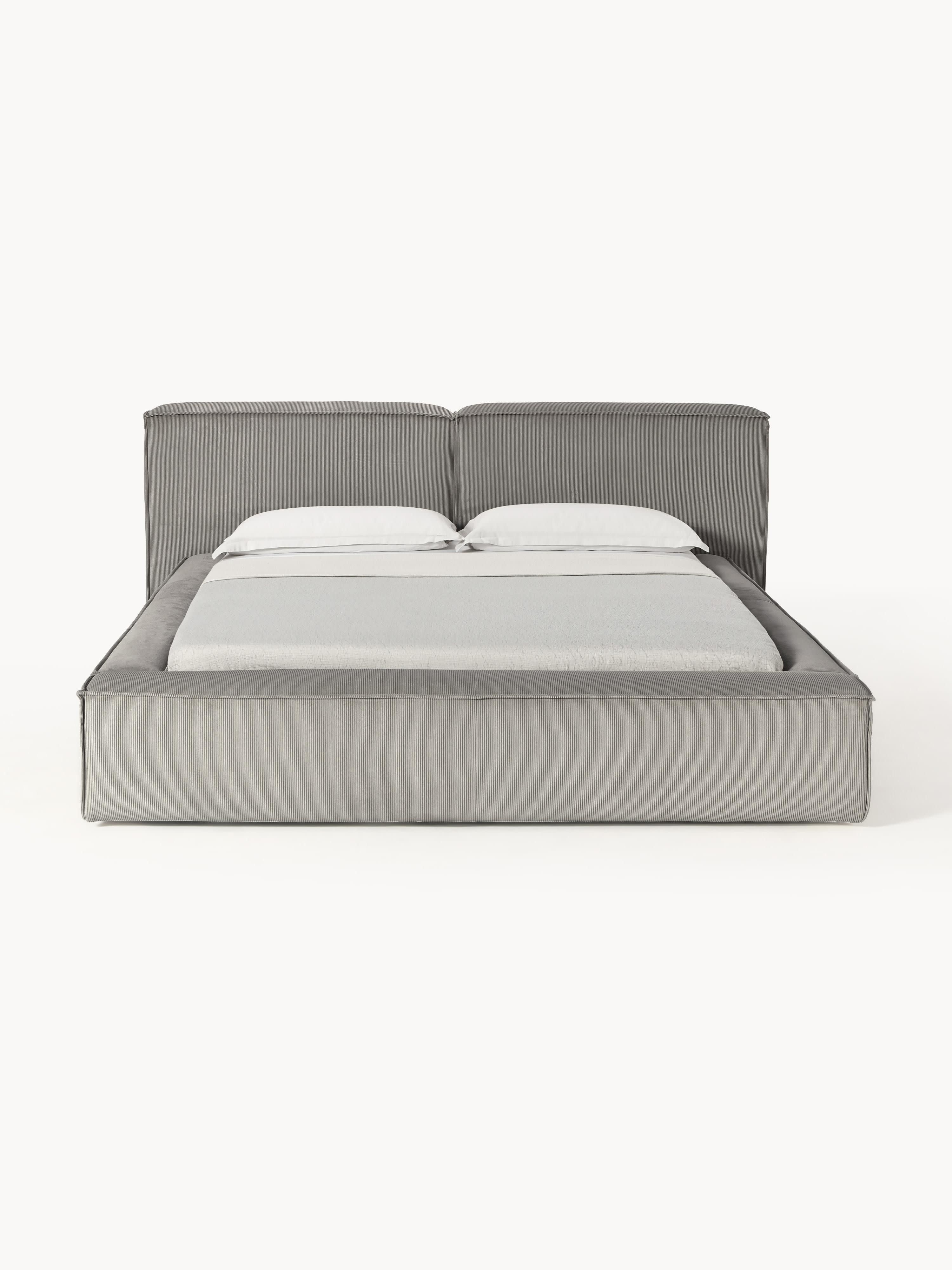 Lennon Upholstered Corduroy Bed with Storage Space