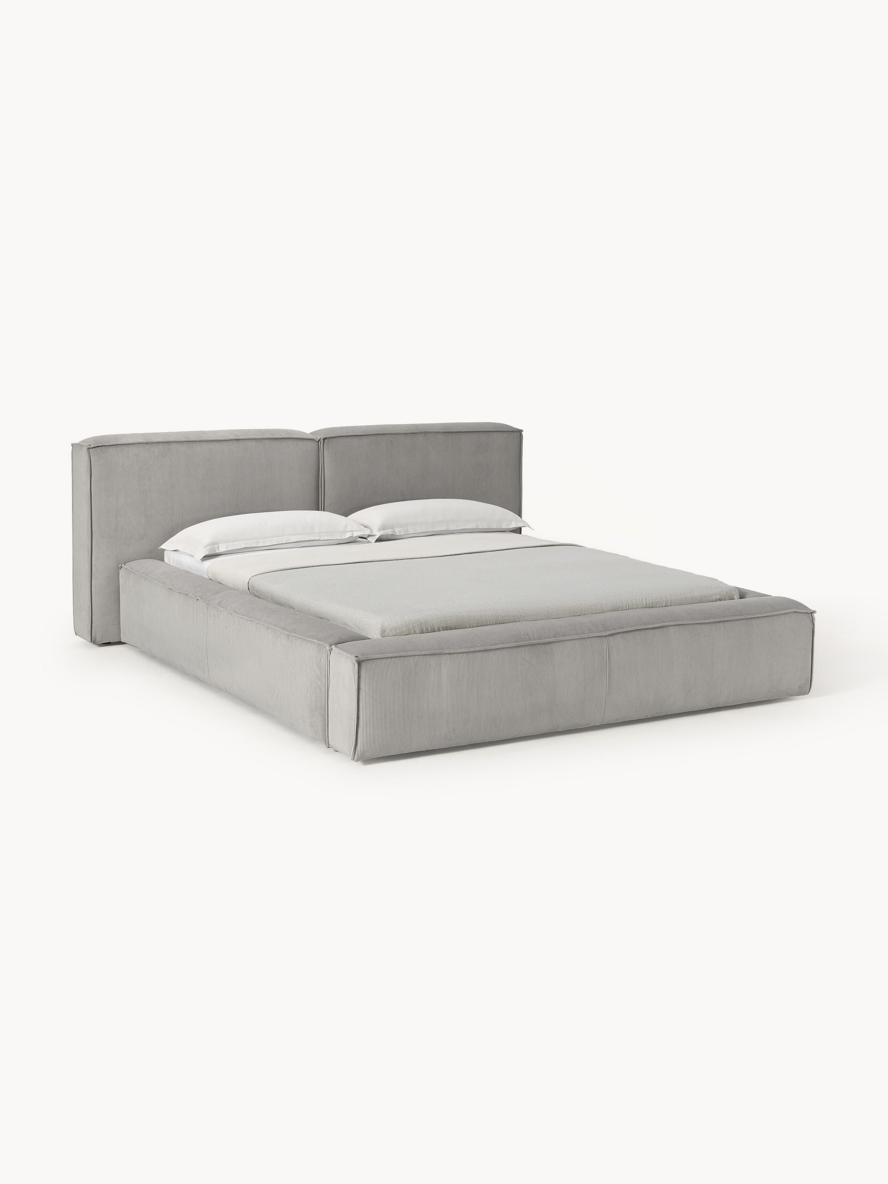 Lennon Upholstered Corduroy Bed with Storage Space