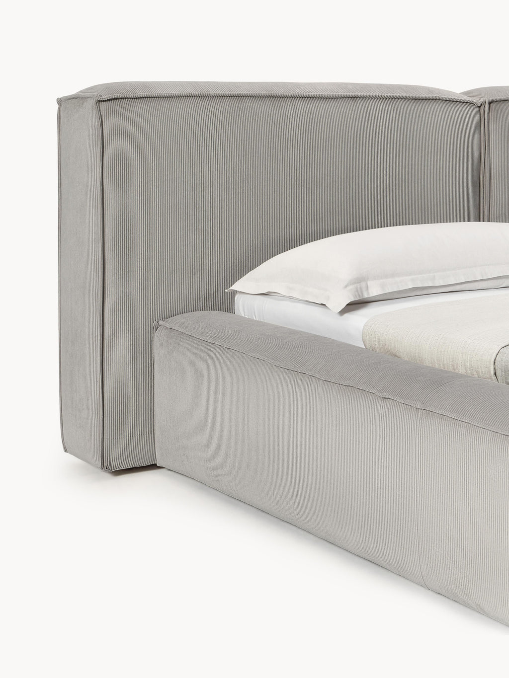 Lennon Upholstered Corduroy Bed with Storage Space