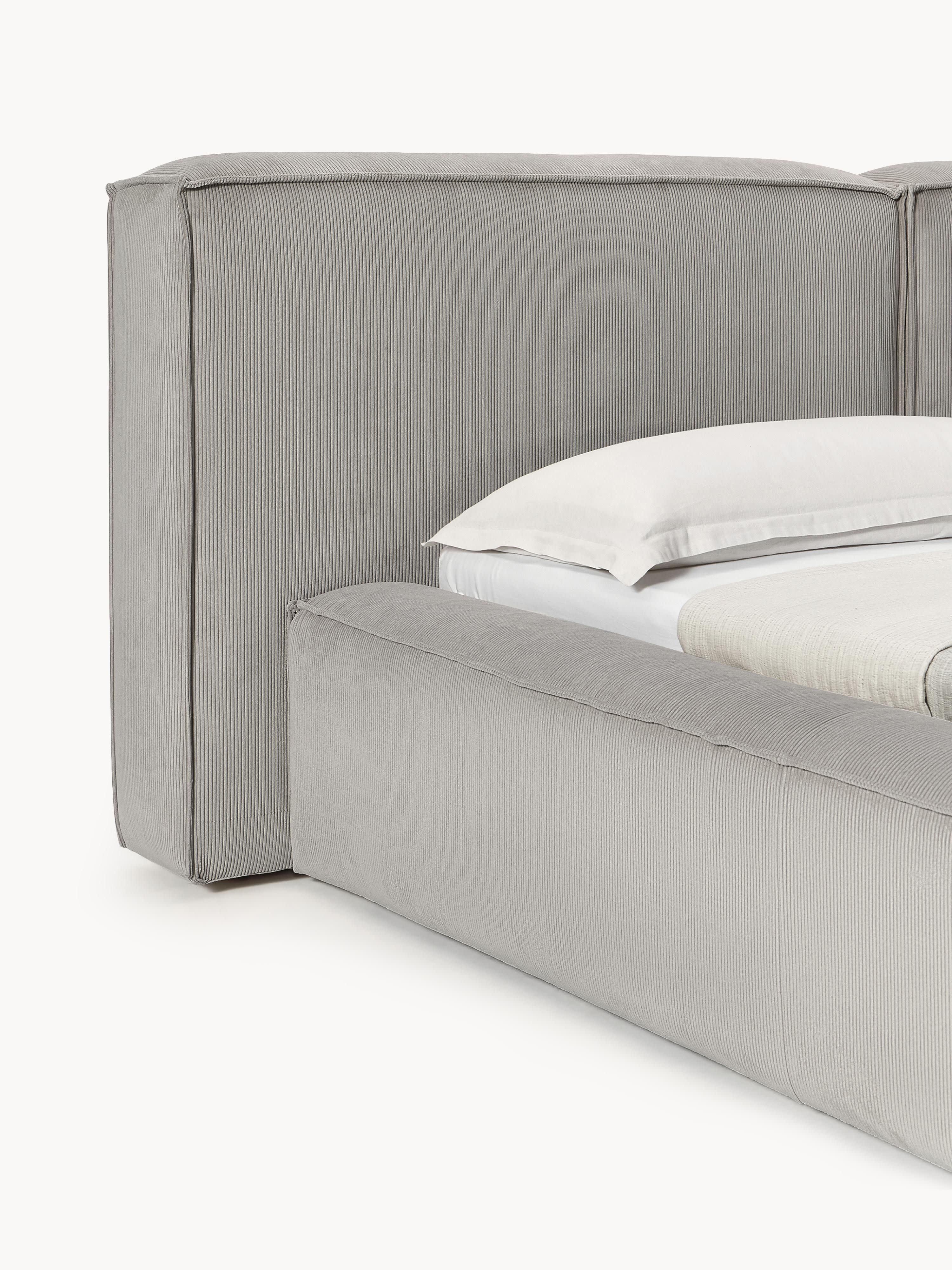 Lennon Upholstered Corduroy Bed with Storage Space