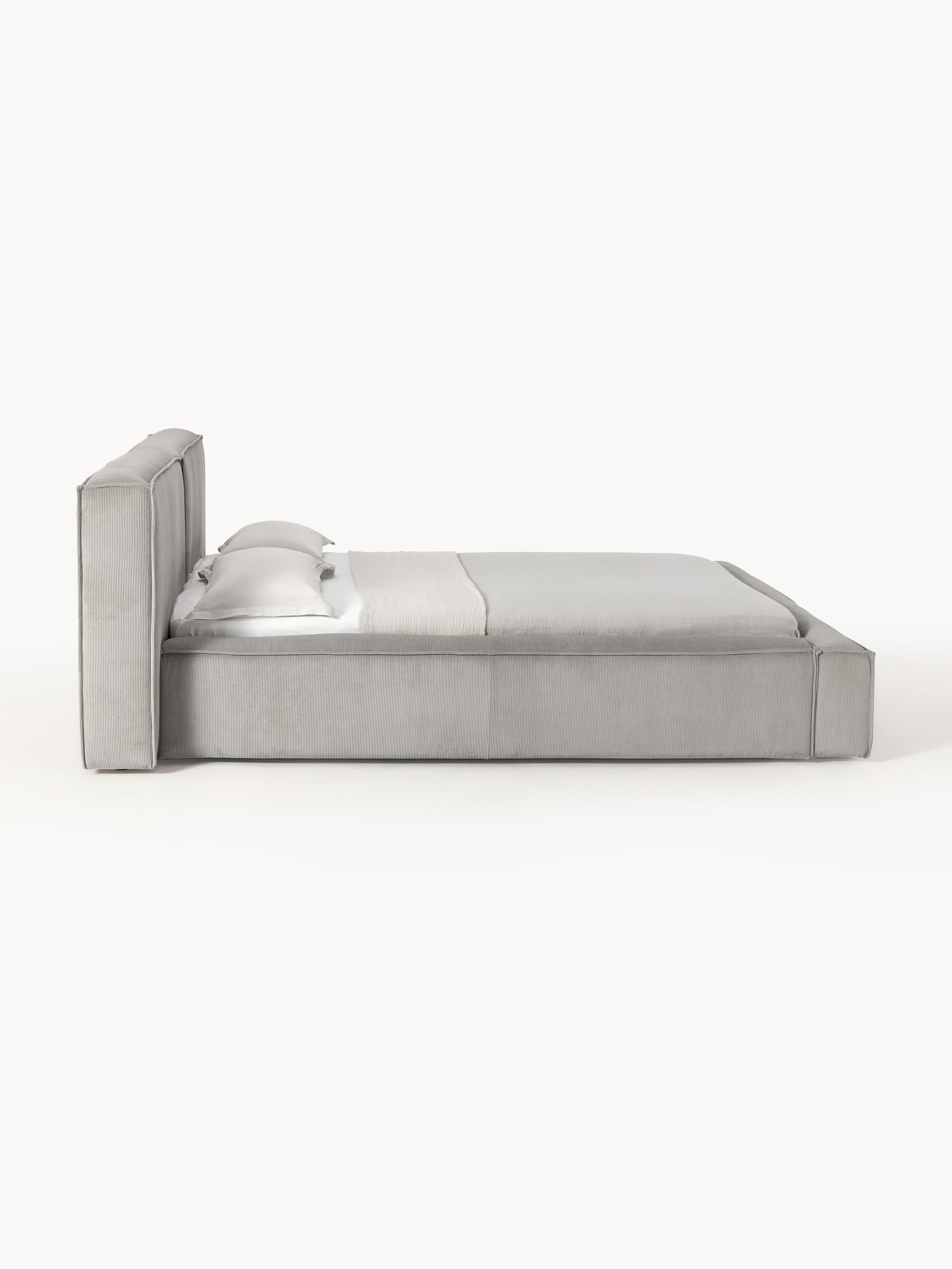Lennon Upholstered Corduroy Bed with Storage Space
