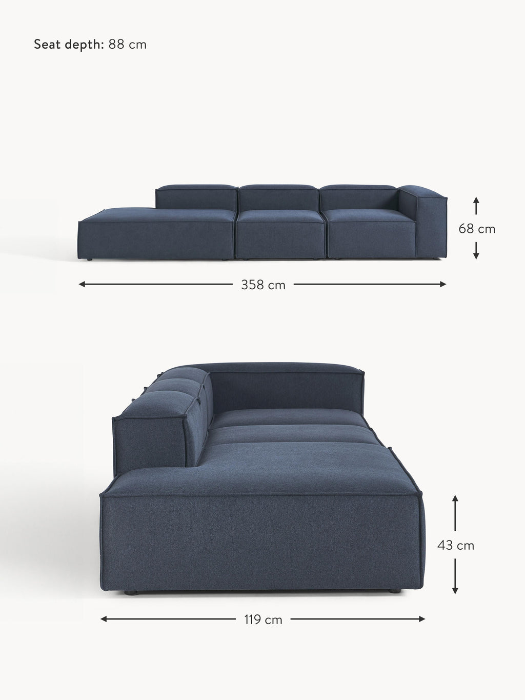 Lennon XL Modular Ottoman