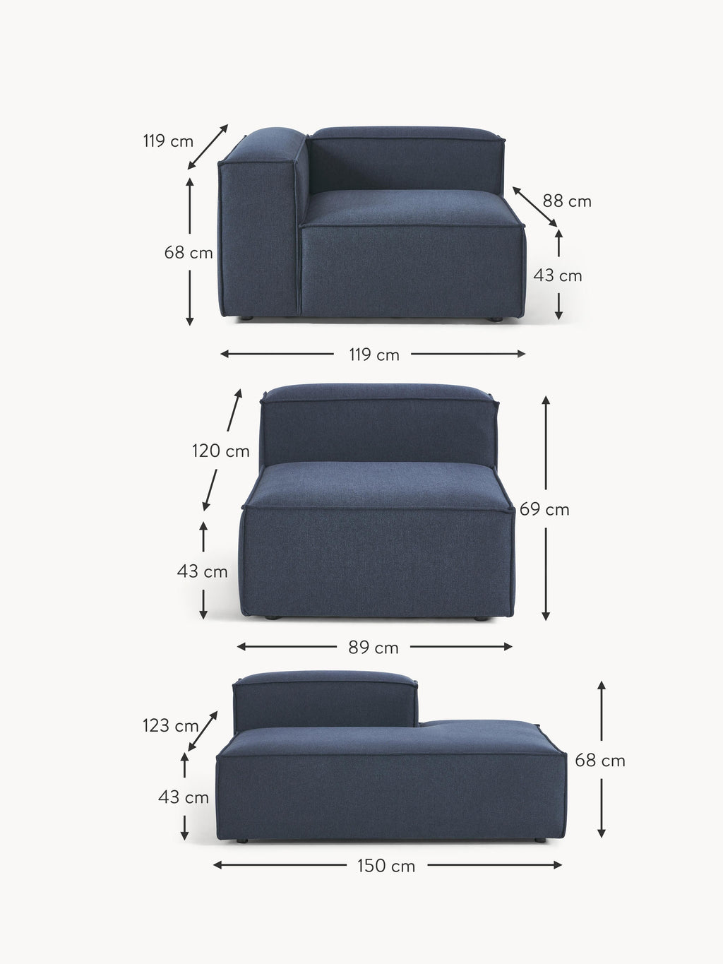 Lennon XL Modular Ottoman