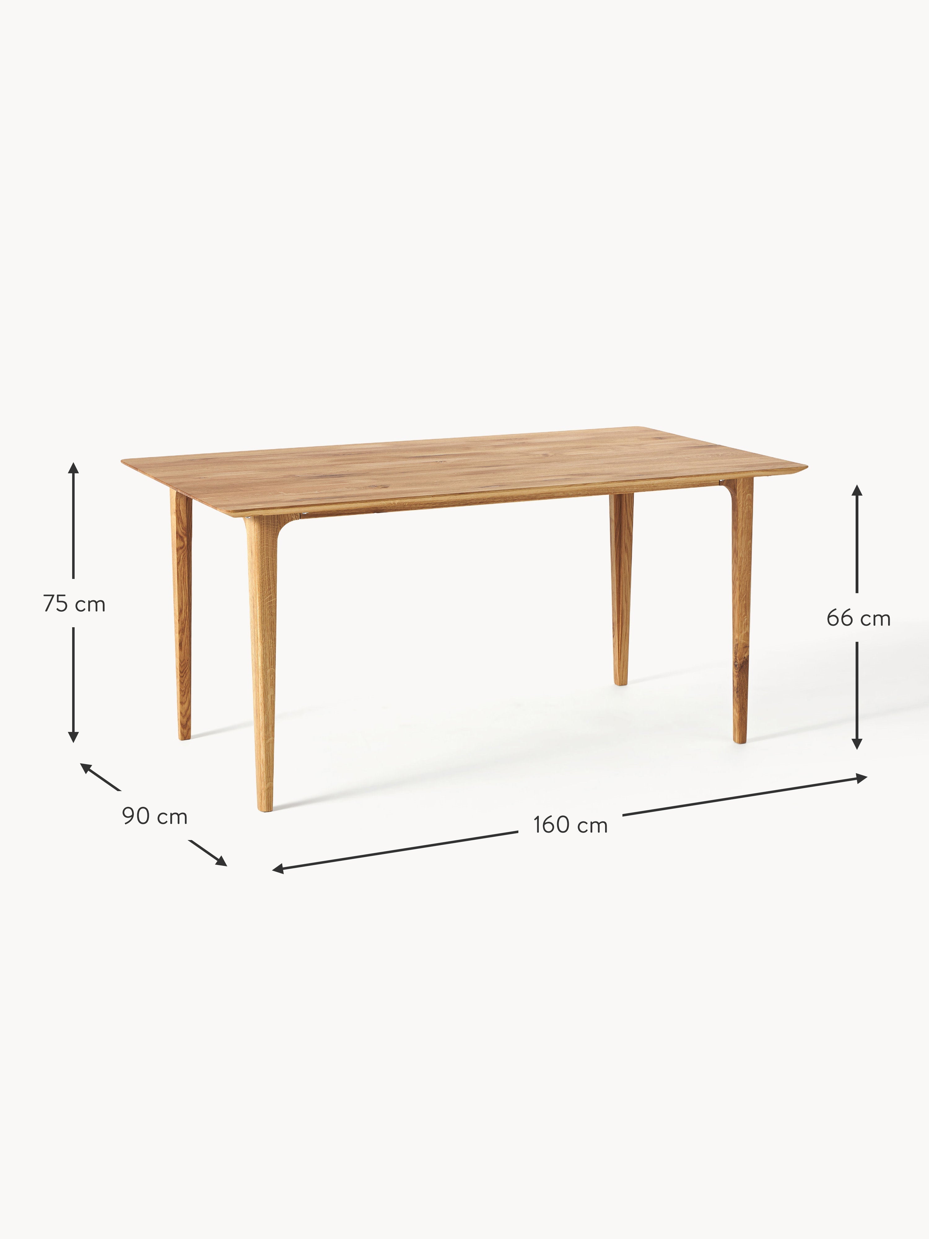 Archie Oak Wood Dining Table, in various sizes