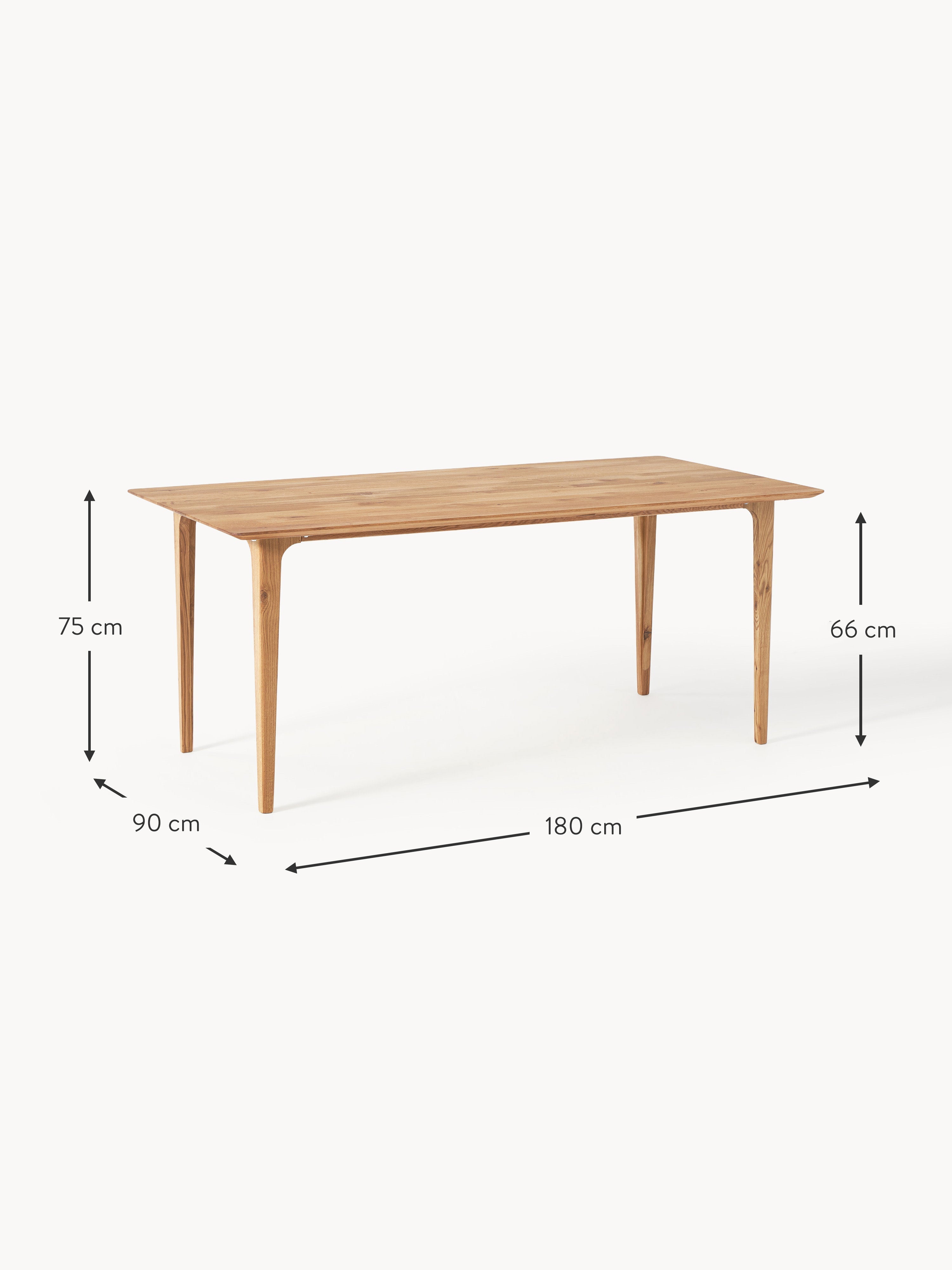 Archie Oak Wood Dining Table, in various sizes